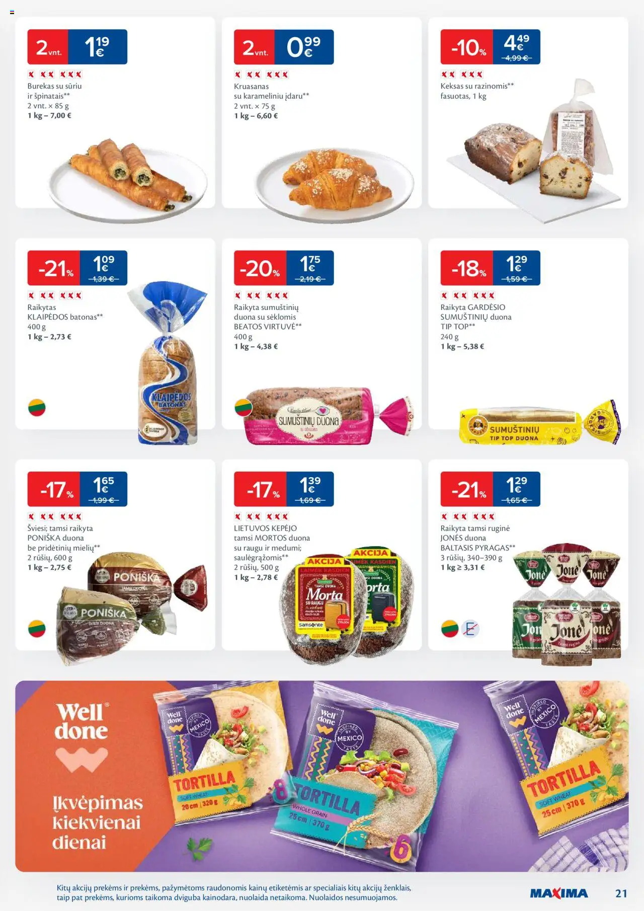 MAXIMA akcijos nuo 21.10.2025 | Puslapis: 21 | Prekių: Batonas, Pyragas, Duona