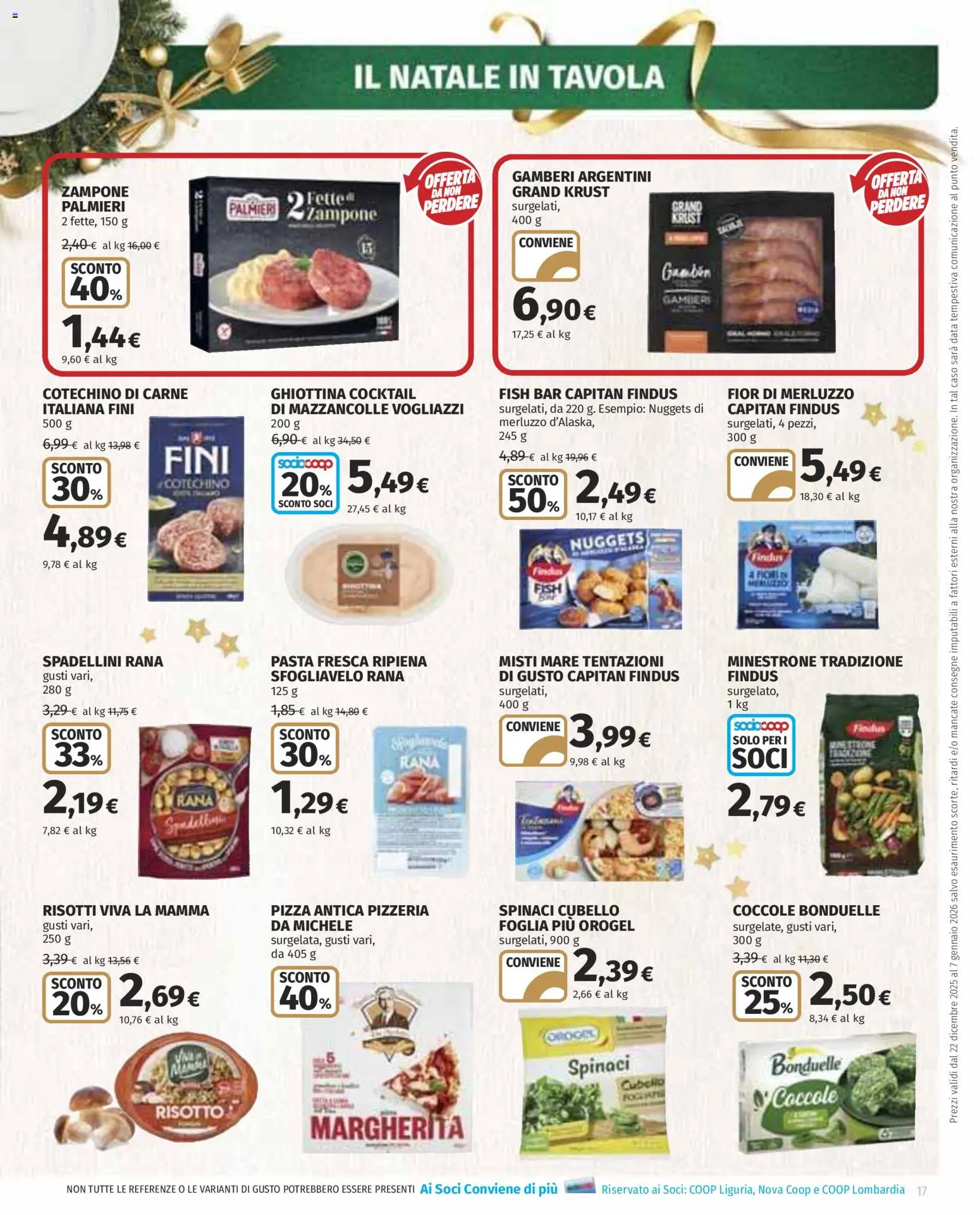Volantino COOP del 22.12.2025 | Pagina: 17 | Prodotti: Minestrone, Merluzzo, Mazzancolle, Data