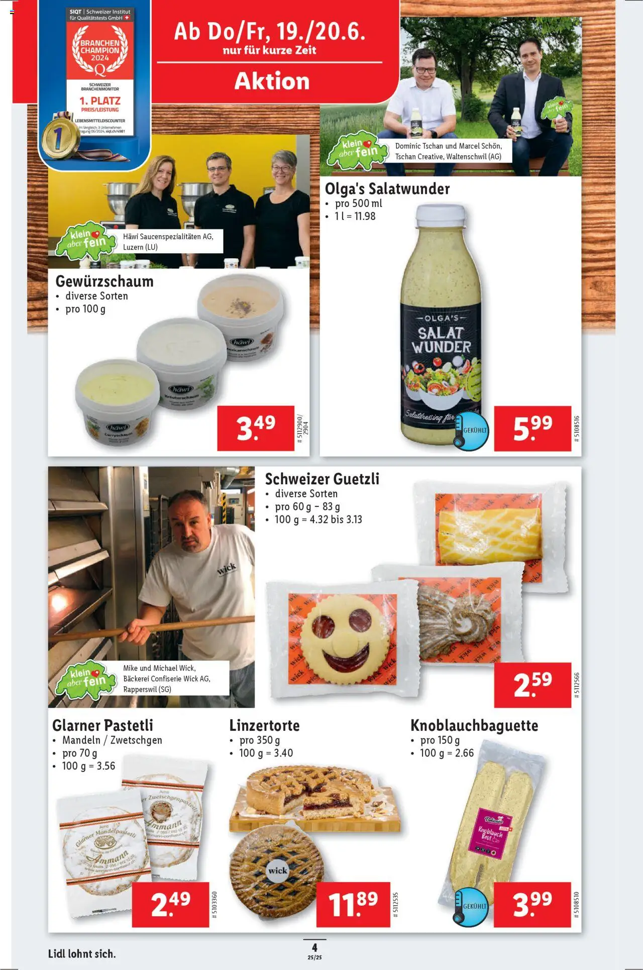 Lidl Aktionen Klein aber fein ab 19.06.2025 | Seite: 4 | Produkte: Dressing, Baguette, Knoblauch, Salat