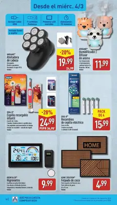 Vista previa Aldi folleto Península válido desde el 02.03.2026 | Página: 22 | Productos: Cable, Afeitadora, Funda, Felpudo