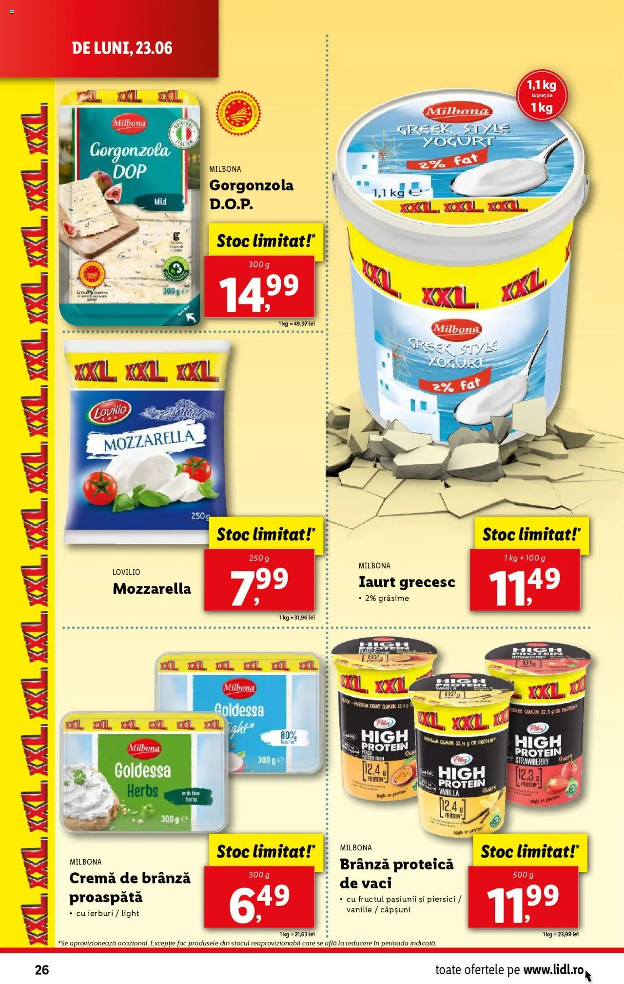Catalog Lidl – valabil de la 23.06.2025 | Pagină: 26 | Produse: Delgeç, Brânză, Iaurt, Cremă