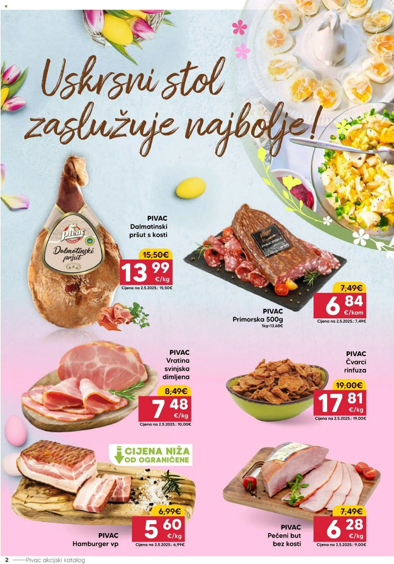Pivac katalog | vrijedi od 30.03.2026 | Stranica: 2 | Proizvodi: Čvarci, Stol, Pršut, Hamburger
