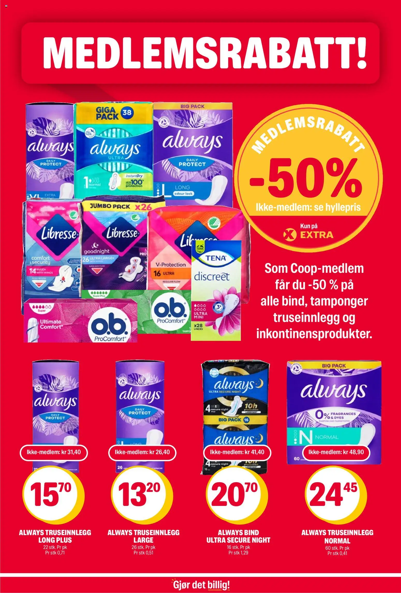 {H1} | Side: 18 | Produkter: Bind, Truseinnlegg, Pantalon en cuir