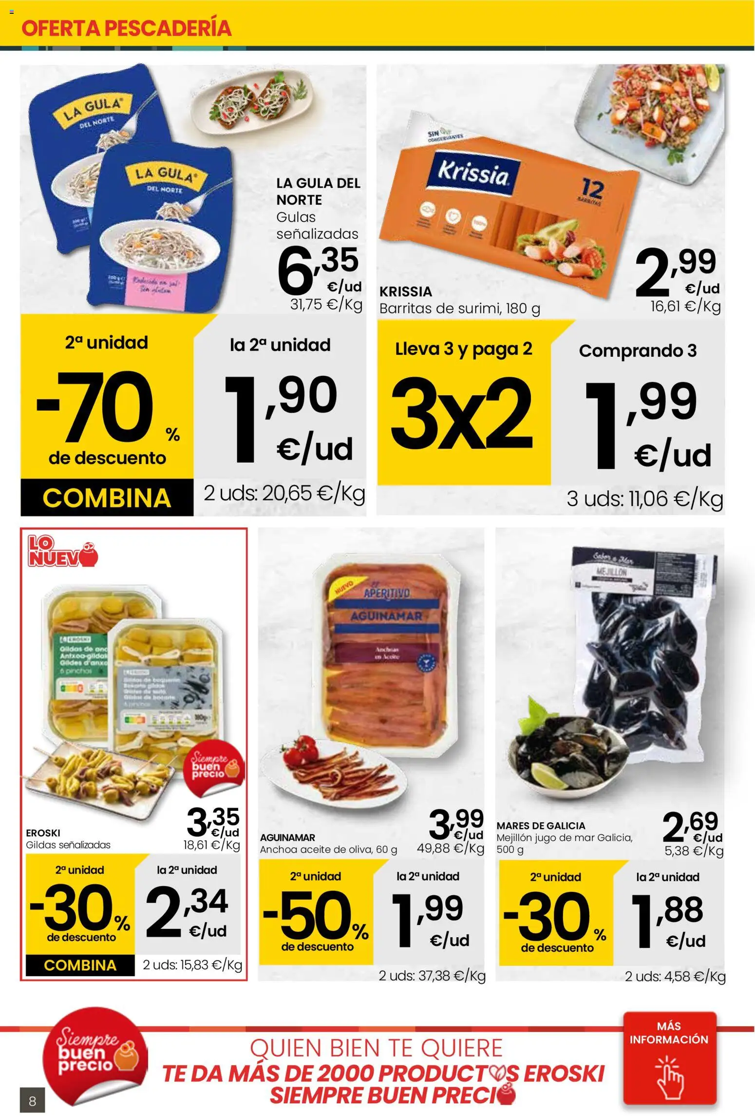 Eroski folleto │ válido desde el 05.01.2026 | Página: 8 | Productos: Aceite, Jugo, Té, Anchoa