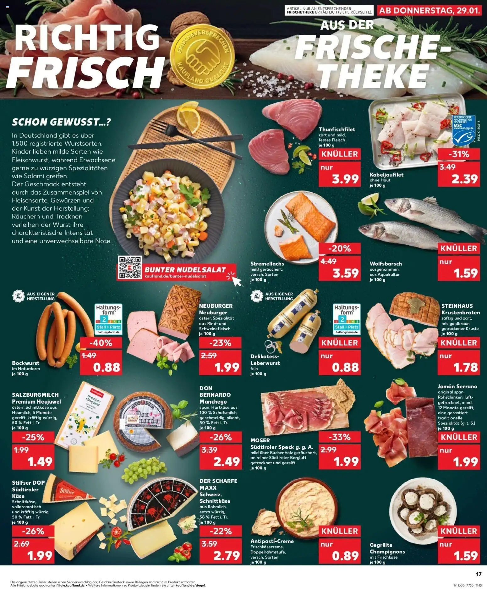 Kaufland prospekt Weißenburg In Bayern	 – gültig ab 02.02.2026 | Seite: 17 | Produkte: Krustenbraten, Champignons, Salami, Frischkase