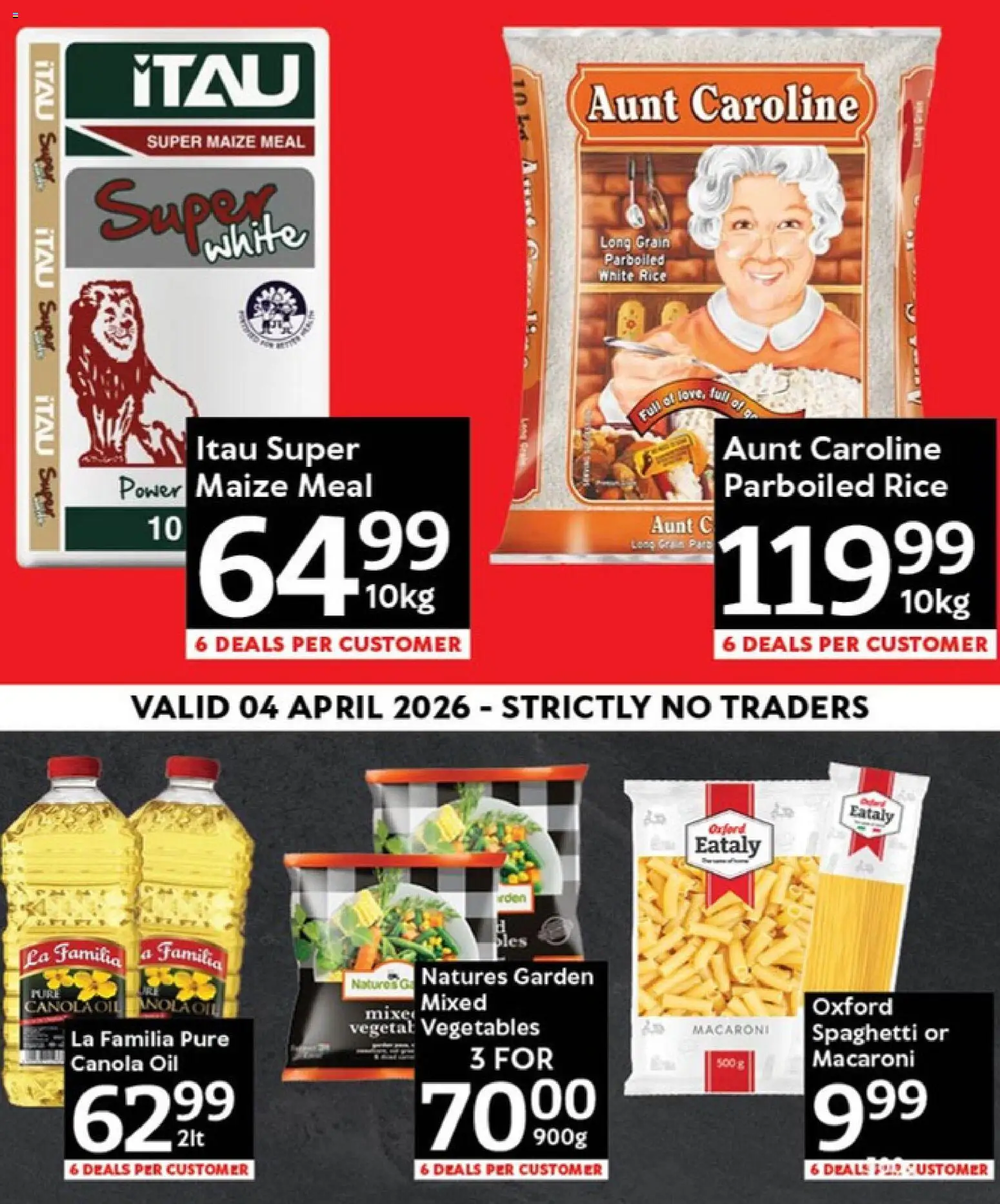 New Oxford Freshmarket catalogue – valid from 04.04.2026 | Page: 3 | Products: Mixer, Maize meal, Oil, Vegetables