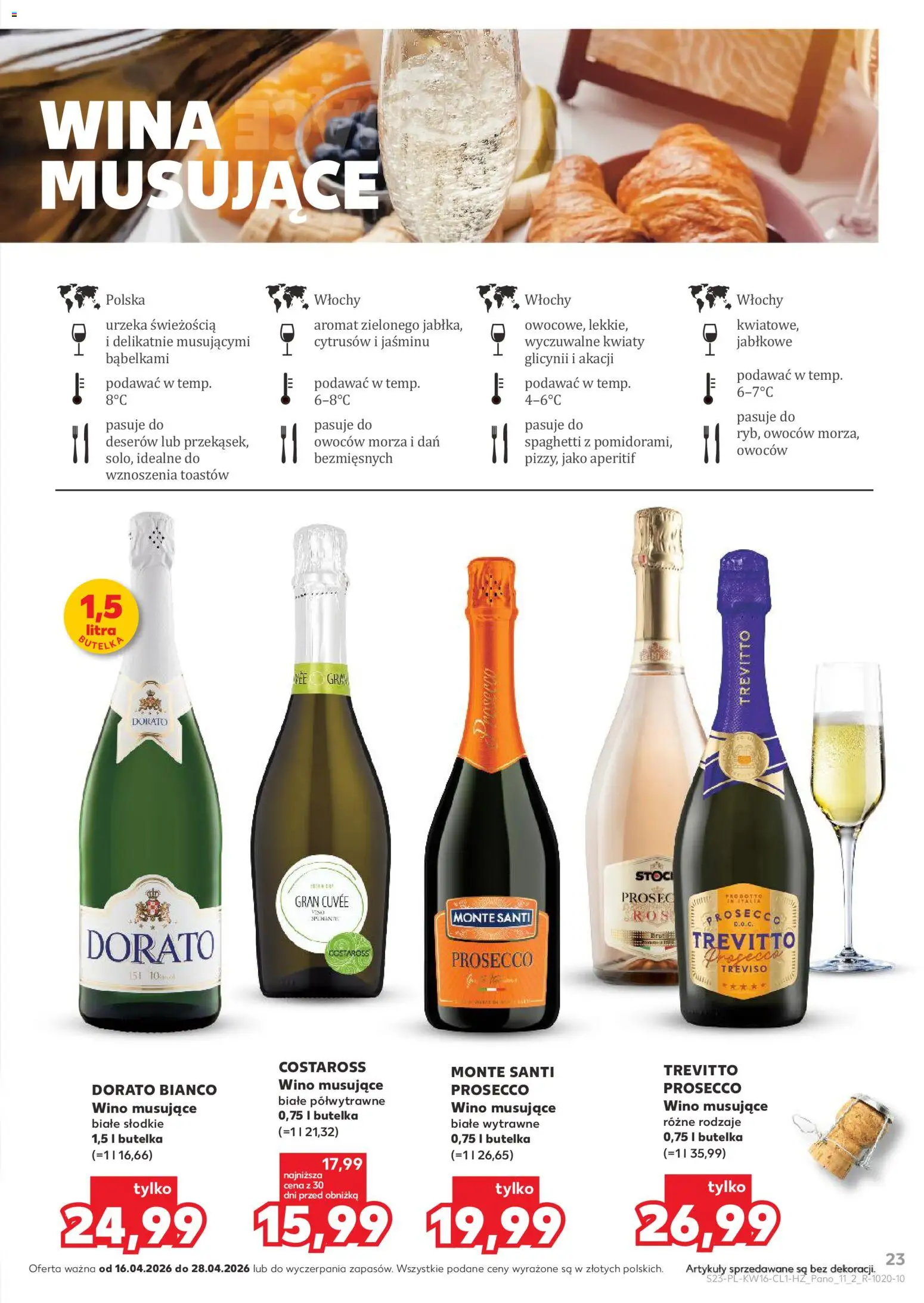 Kaufland Polsko leták - Barek od 16.04.2026 | Strana: 23 | Produkty: Prosecco