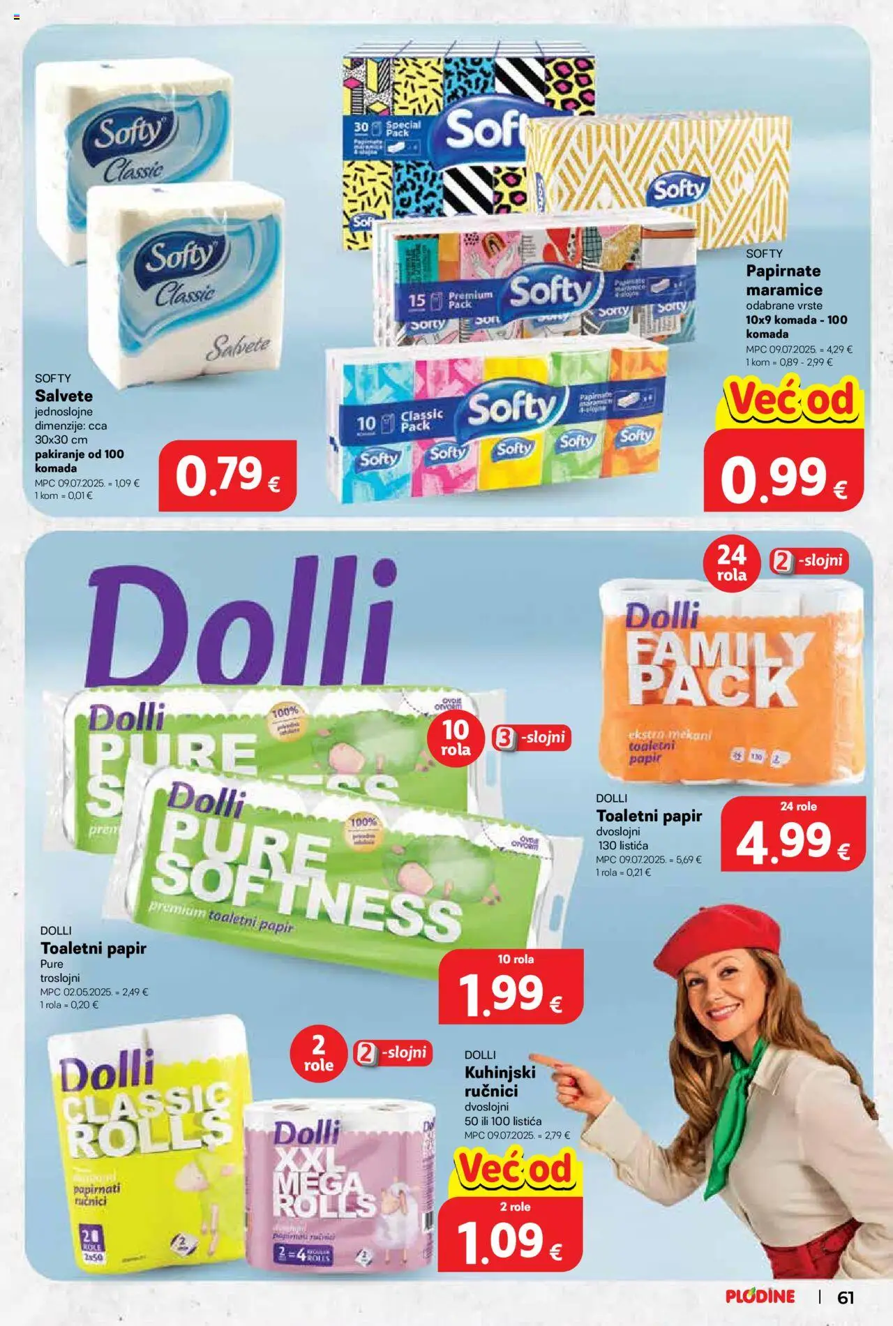 Plodine katalog | vrijedi od 22.10.2025 | Stranica: 61 | Proizvodi: Role, Salvete, Toaletni papir