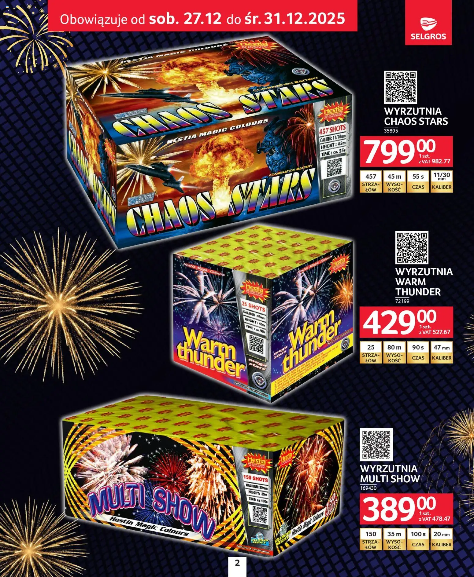 Selgros cash&carry Gazetka - Sylwester Pełen Emocji od 27.12.2025 | Strona: 2 | Produkty: Wyrzutnia