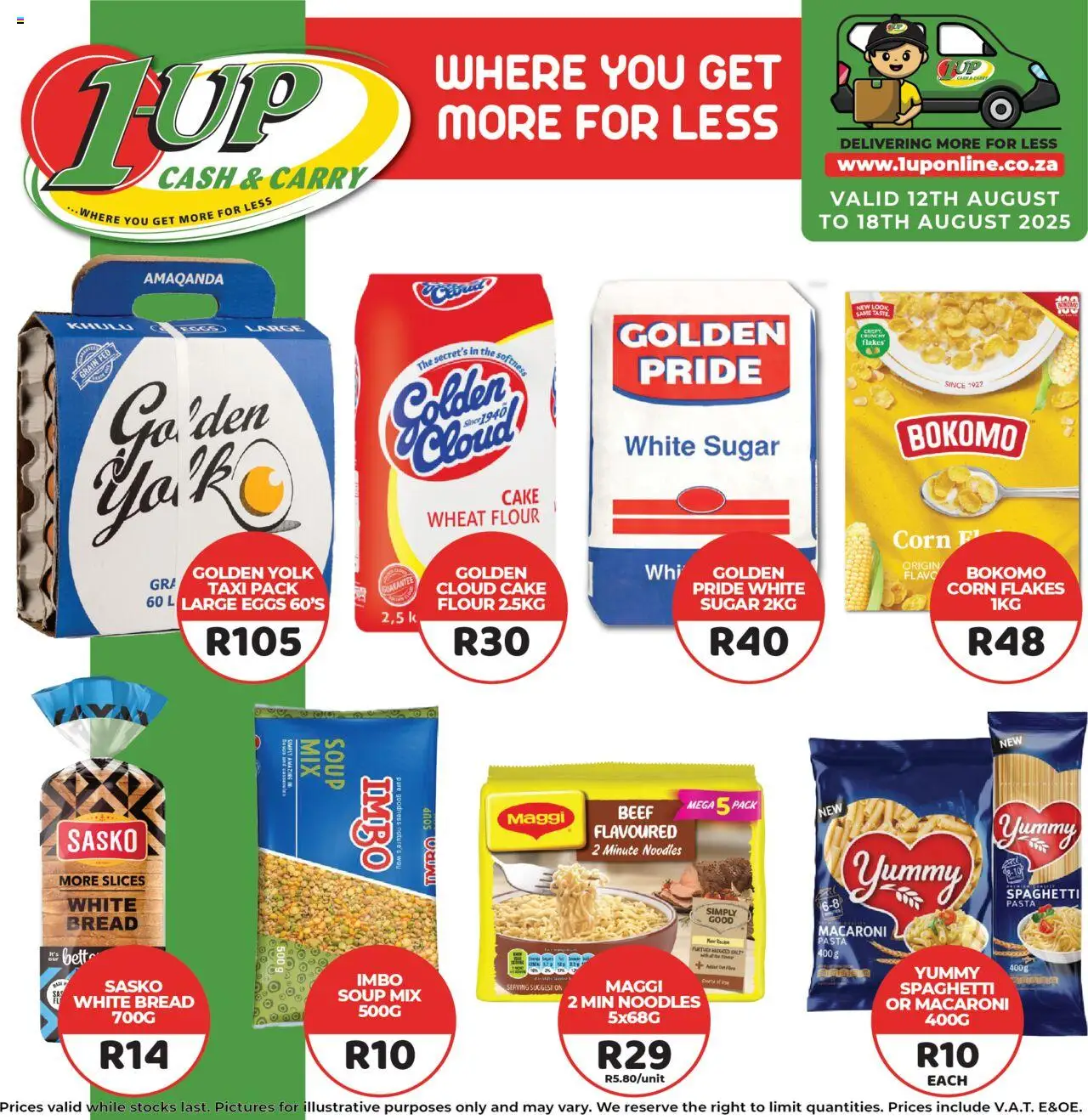 1UP Cash & Carry Specials │ valid from 12.08.2025 | Page: 1 | Products: Corn, Flour, Noodles, Soup