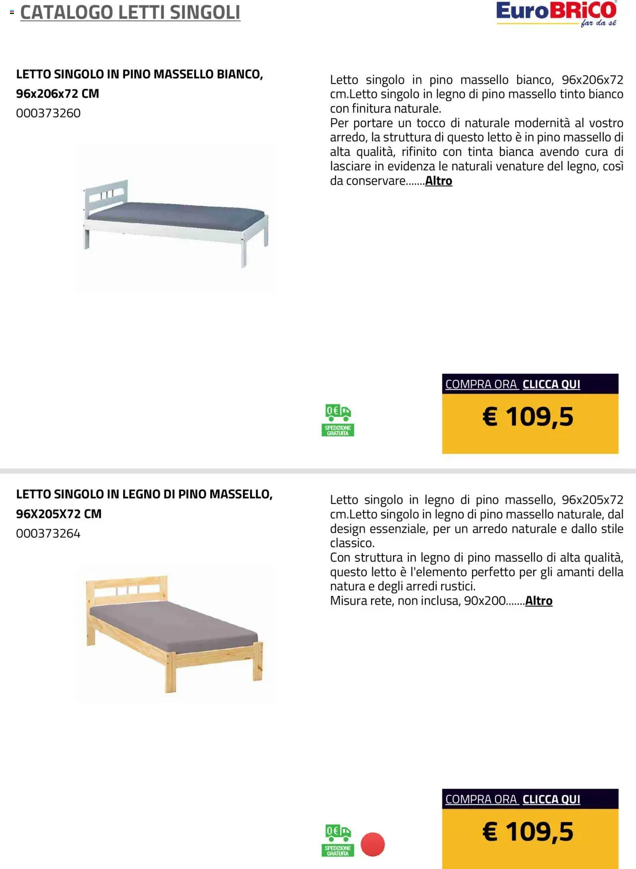 Volantino Eurobrico del 23.07.2025 | Pagina: 4 | Prodotti: Letto