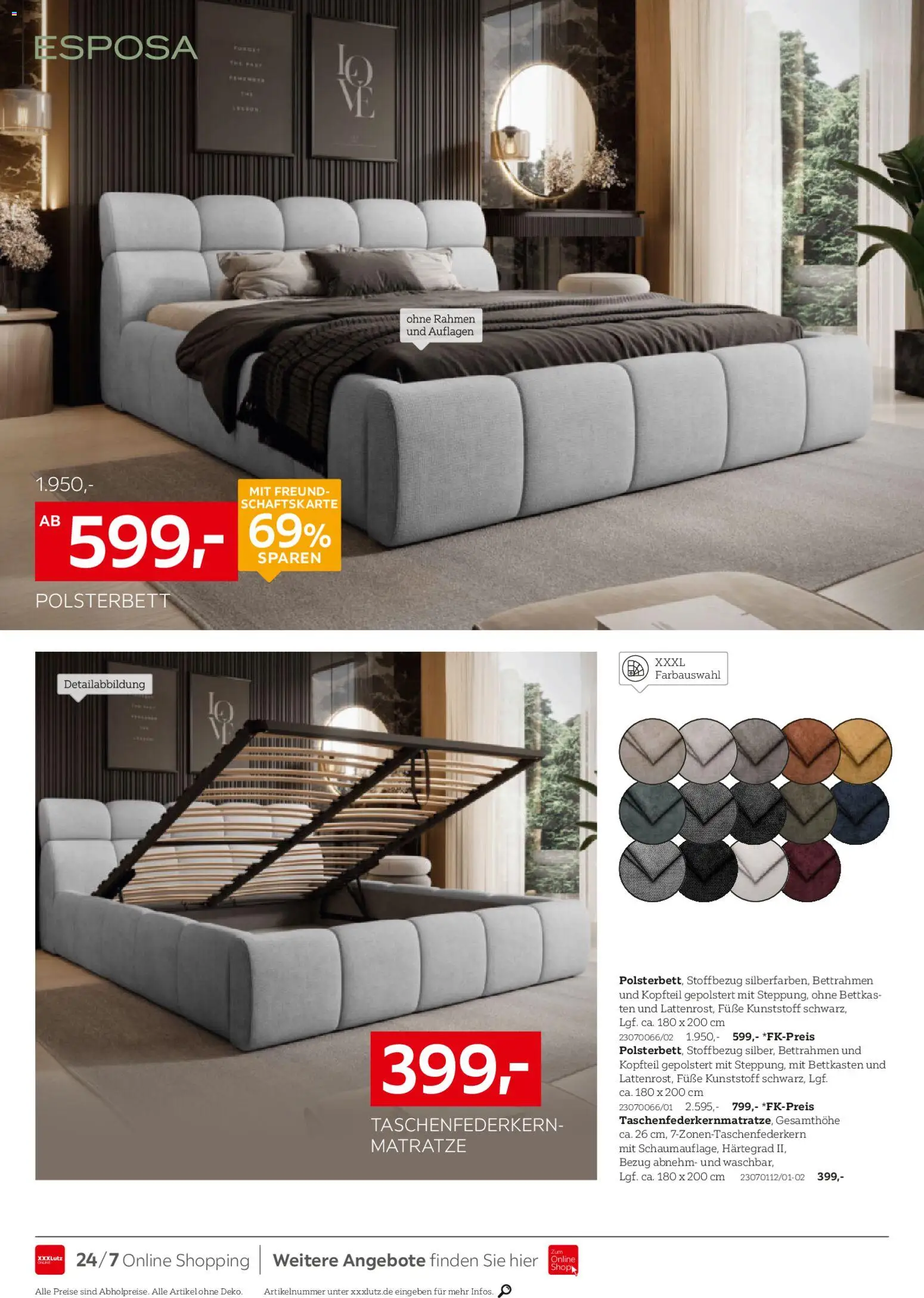 XXXL Lutz Betten Spezial – gültig ab 02.11.2025 | Seite: 2 | Produkte: Matratze, Polsterbett