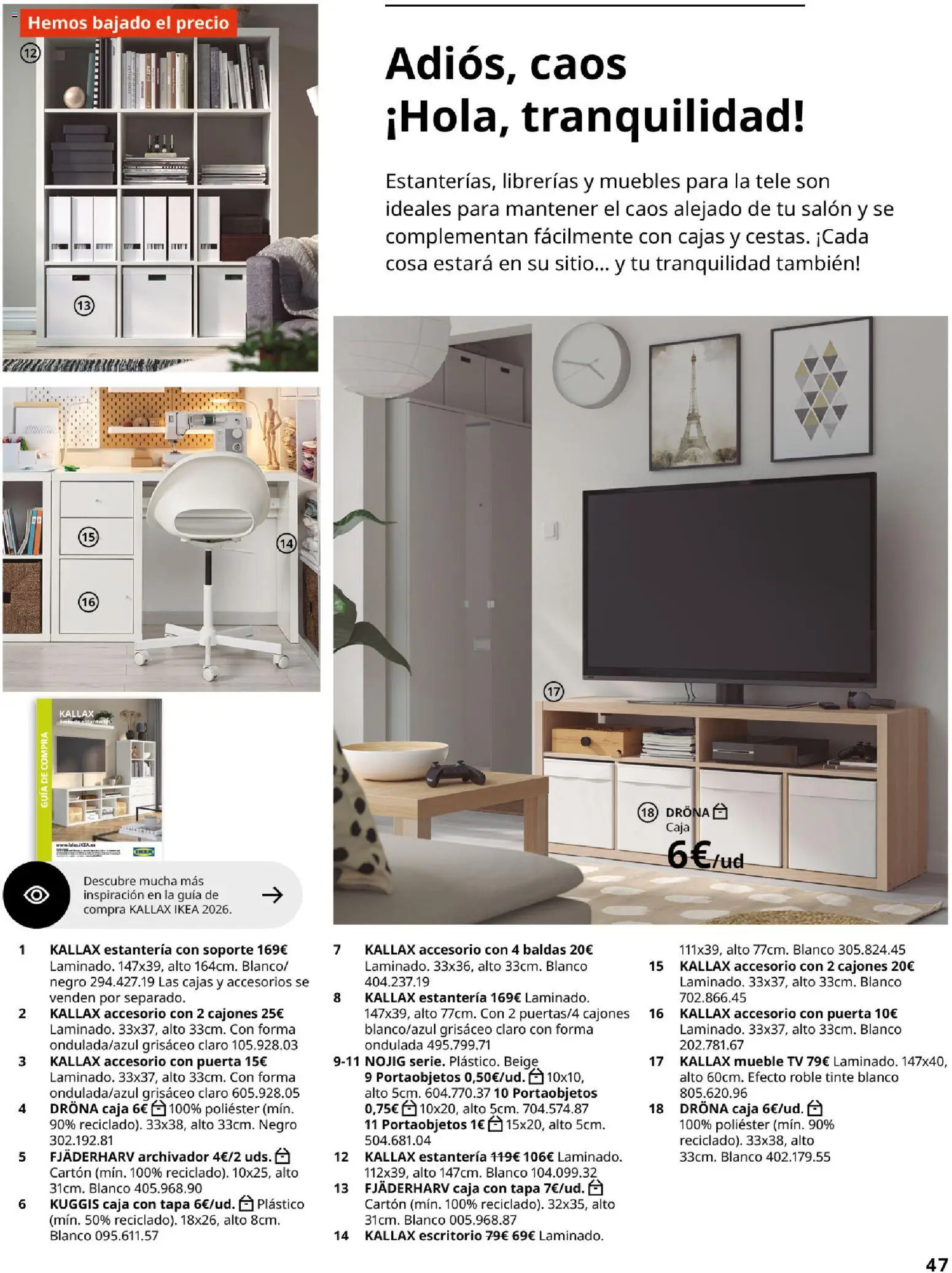 Catálogo IKEA Organización en el hogar │ válido desde el 15.01.2026 | Página: 47 | Productos: Tinte, Archivador, Muebles, Caja