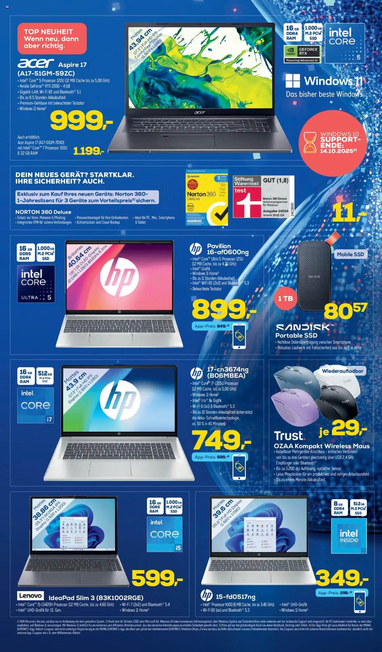 Euronics  Aktueller Prospekt – gültig ab 24.09.2025 | Seite: 3 | Produkte: Top, USB, Tablet, Maus