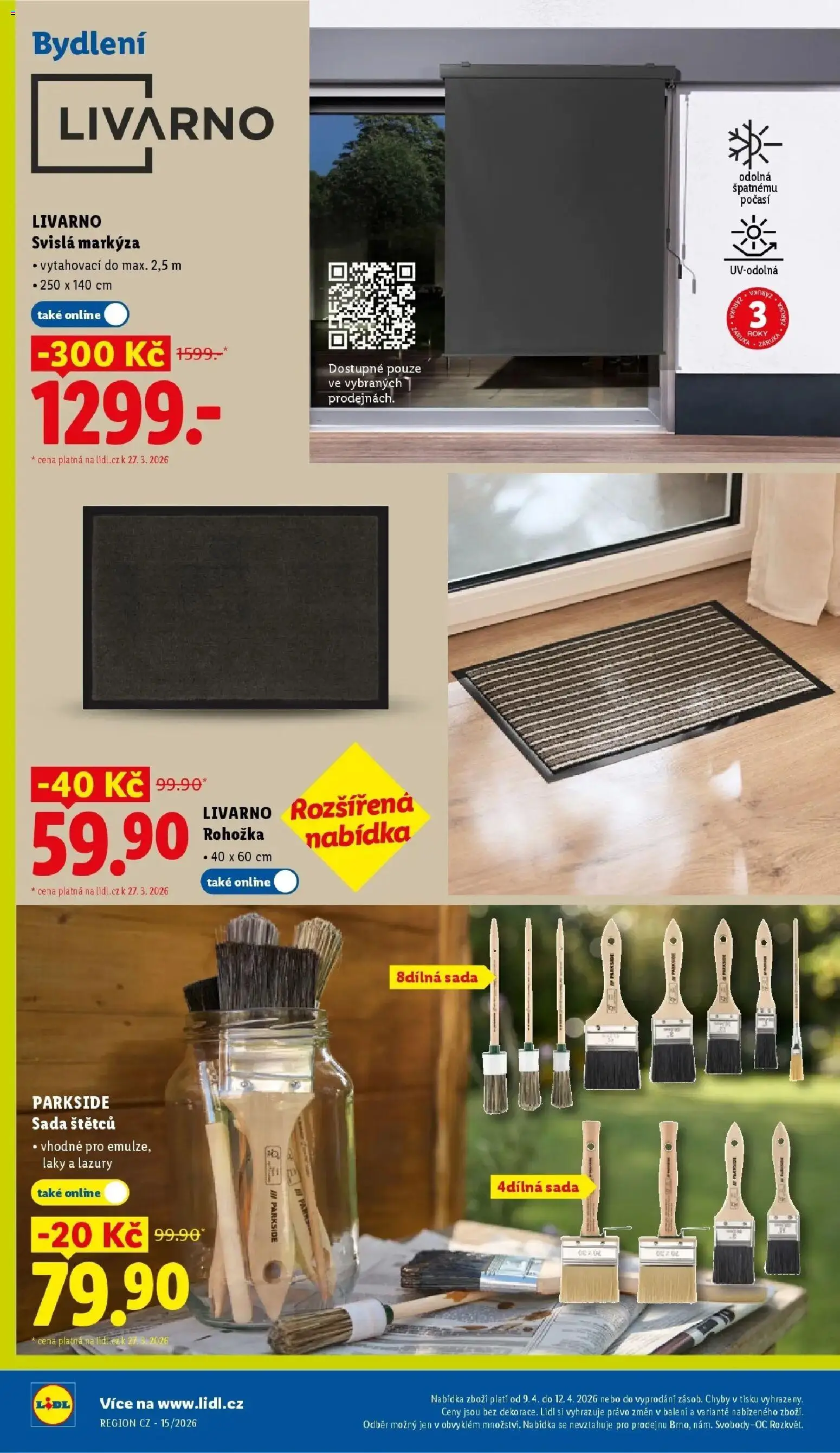 Lidl aktuální leták od 09.04.2026 | Strana: 32 | Produkty: Parkside, Paruka, Rohožka, Markýza