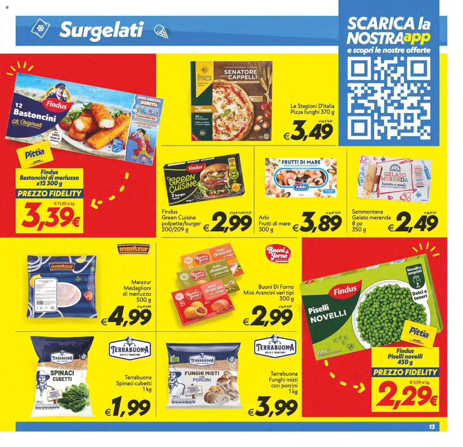 Volantino SuperConveniente del 06.03.2026 | Pagina: 13 | Prodotti: Merluzzo, Spinaci, Piselli, Forno