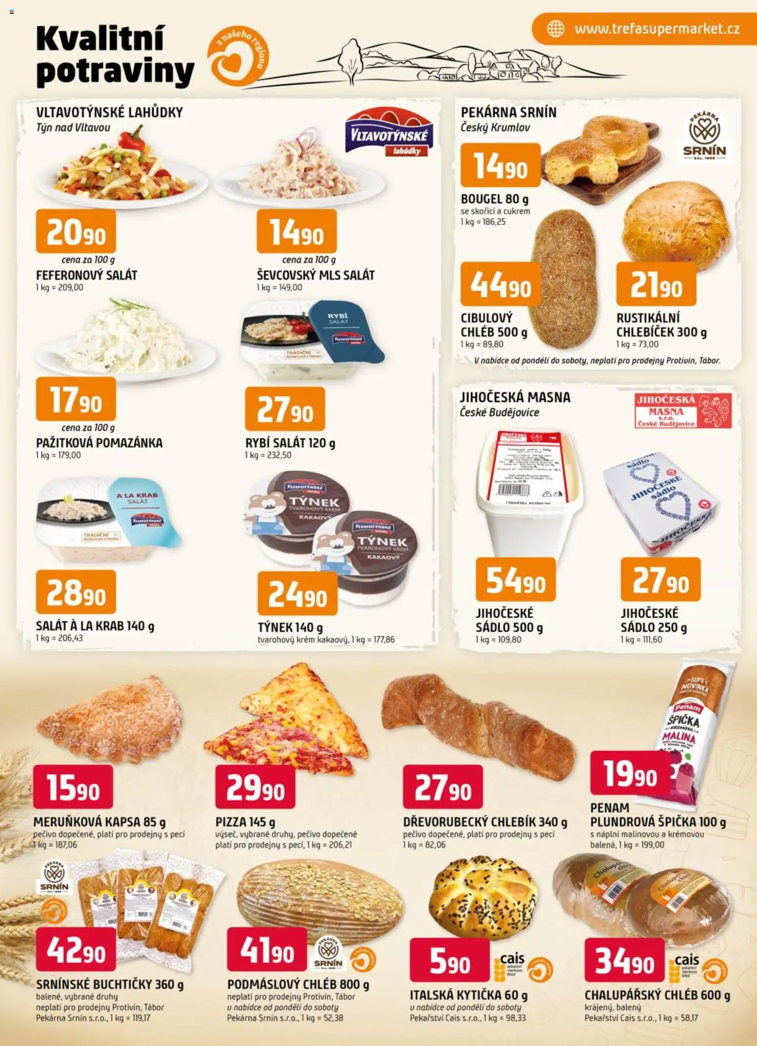 Trefa leták od 14.01.2026 | Strana: 5 | Produkty: Chléb, Pizza, Pekárna, Pomazánka