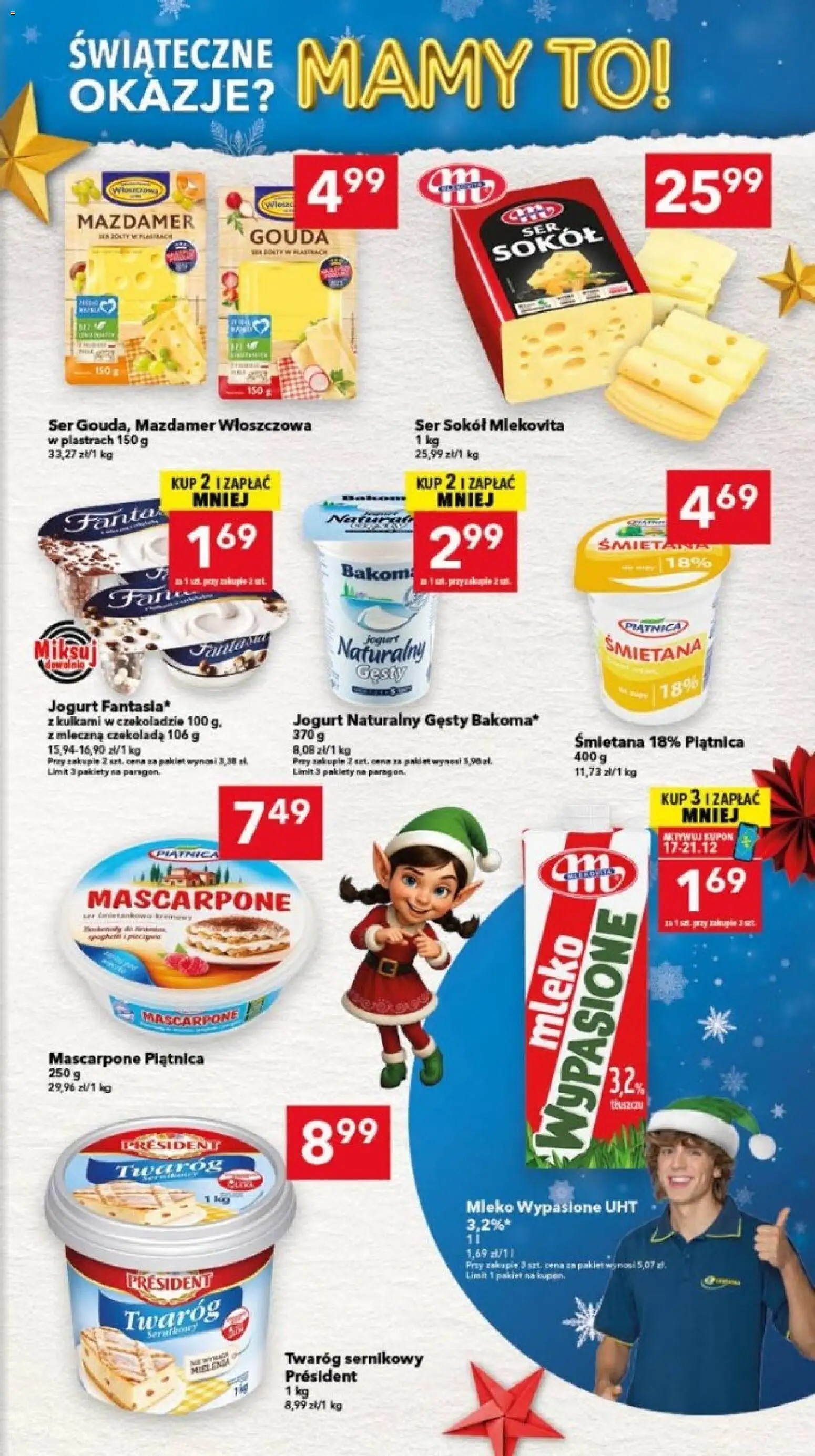 Lewiatan gazetka - Bydgoszcz od 17.12.2025 | Strona: 5 | Produkty: Mleko wypasione, Jogurt naturalny, Jogurt, Twaróg