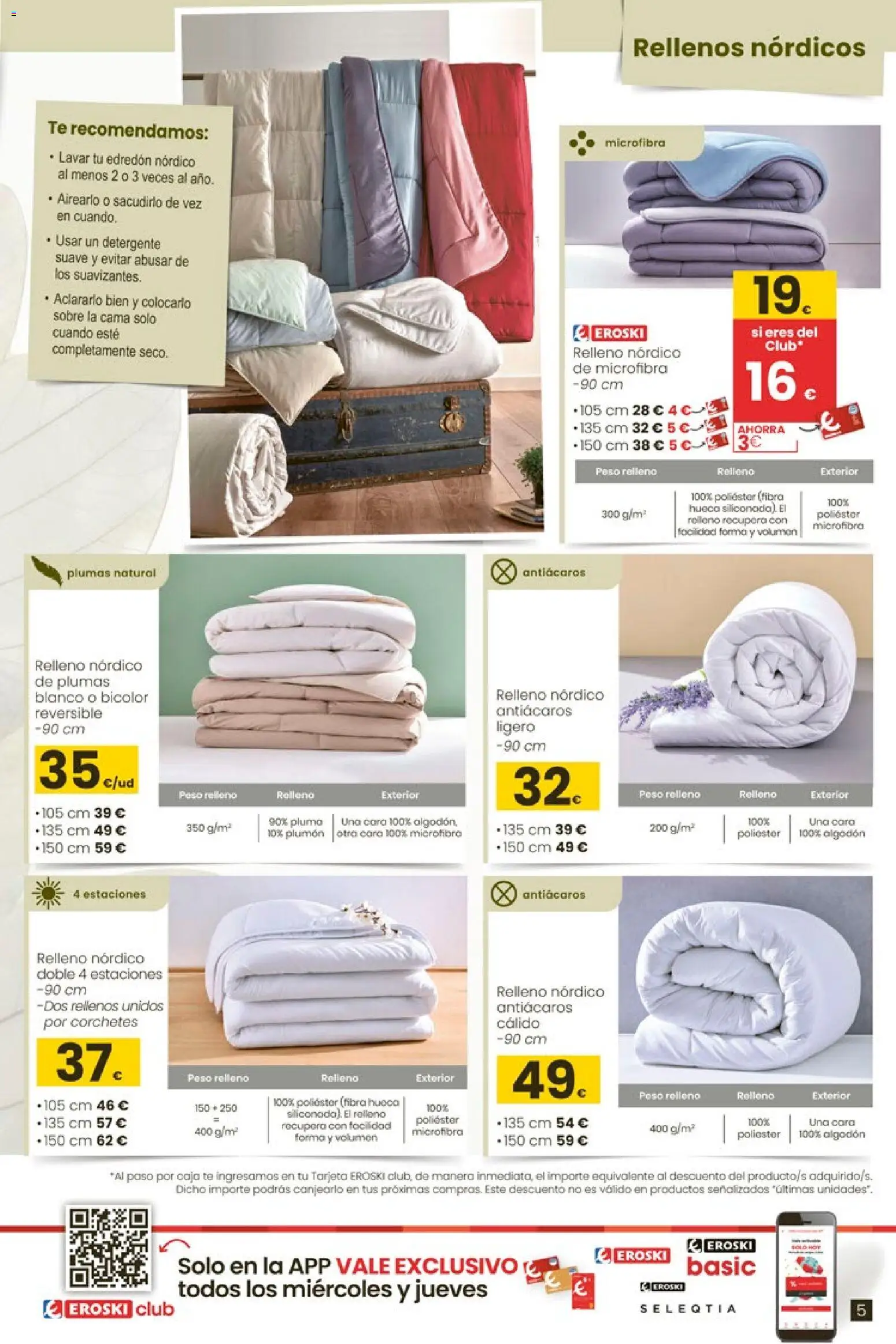 Eroski -  Qué agusto │ válido desde el 07.01.2026 | Página: 5 | Productos: Edredón, Detergente, Cama, Caja