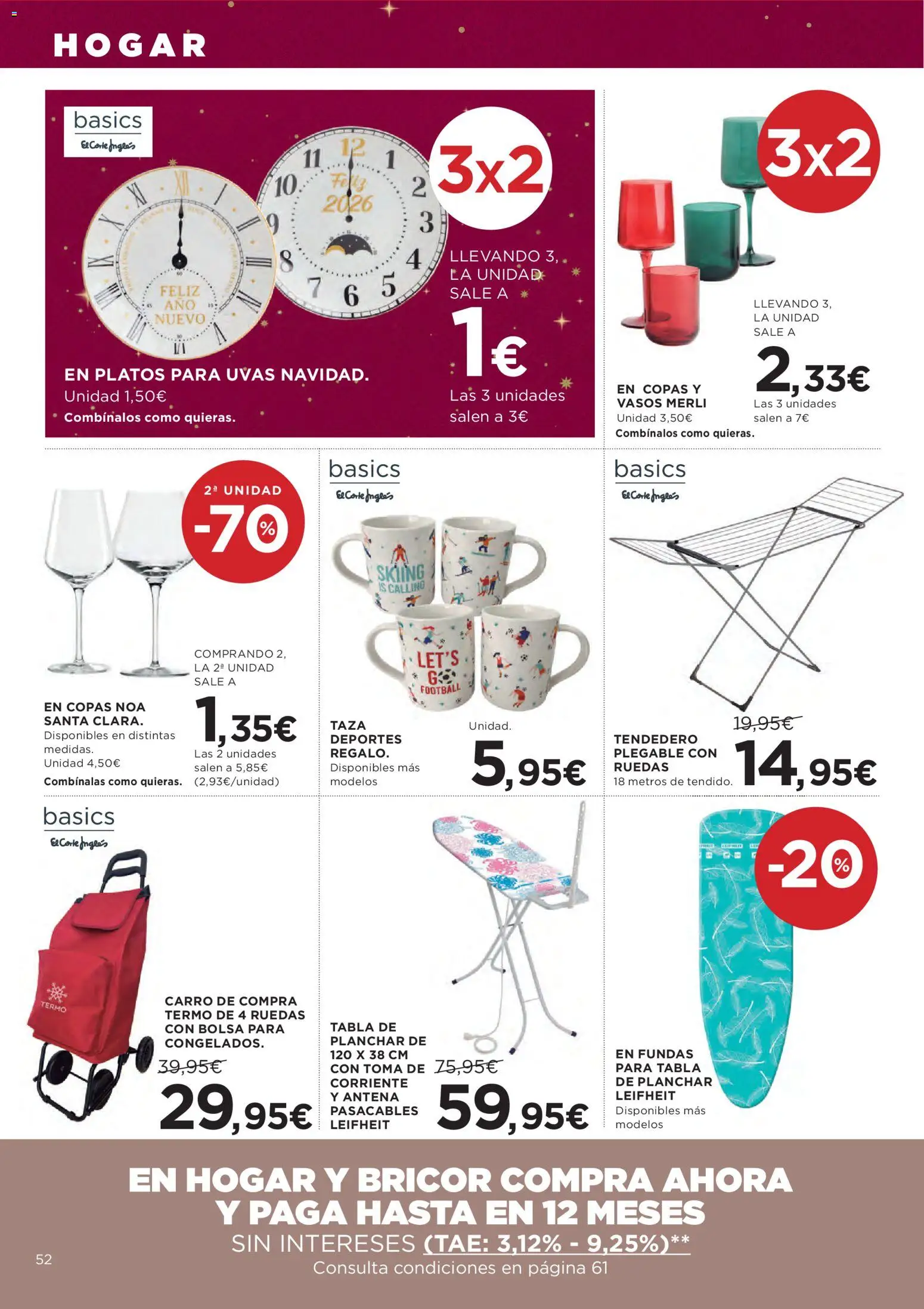 Hipercor catálogo │ válido desde el 18.12.2025 | Página: 57 | Productos: Τζίντζερ, Vasos, Tendedero, Bolsa