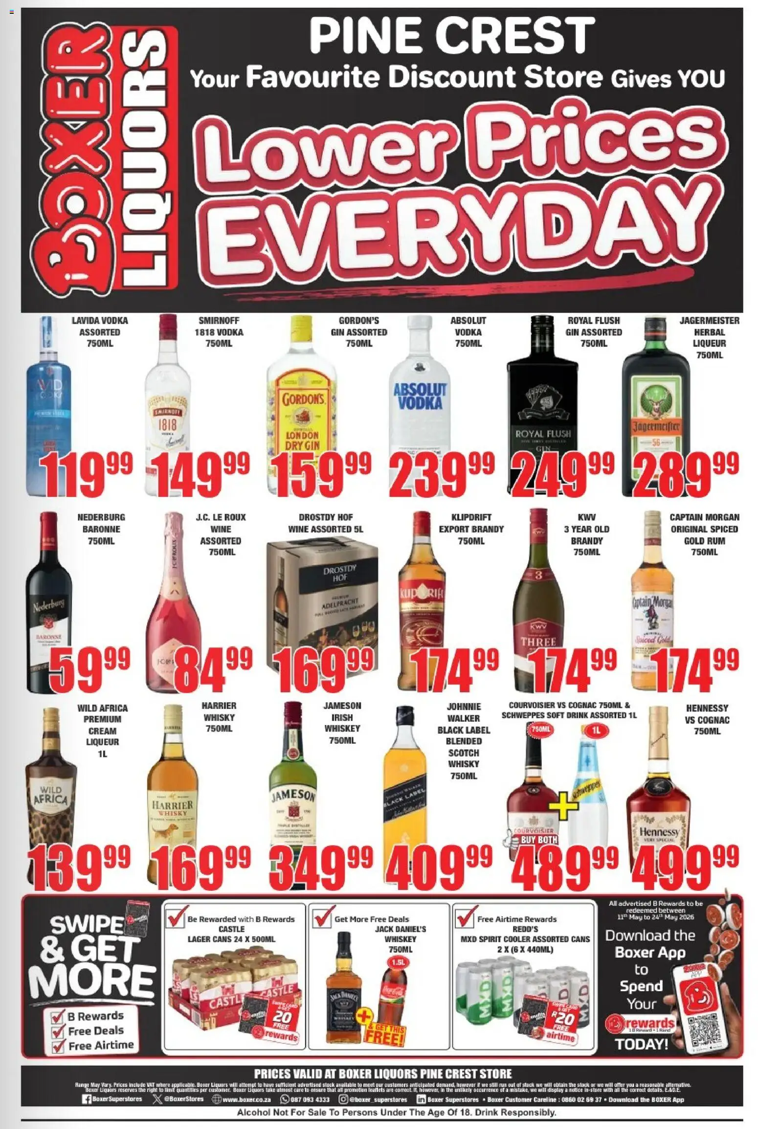 New Boxer catalogue – valid from 23.04.2026 | Page: 2 | Products: Rum, Cooler, Wine, Whiskey