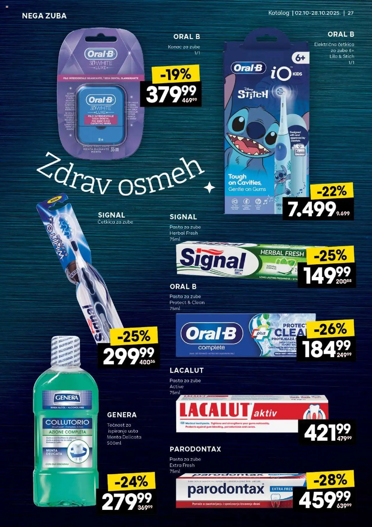 Idea katalog - važi od 02.10.2025 | Strana: 27 | Proizvode: Električna četkica, Parodontax, Pasta za zube, Četkica za zube