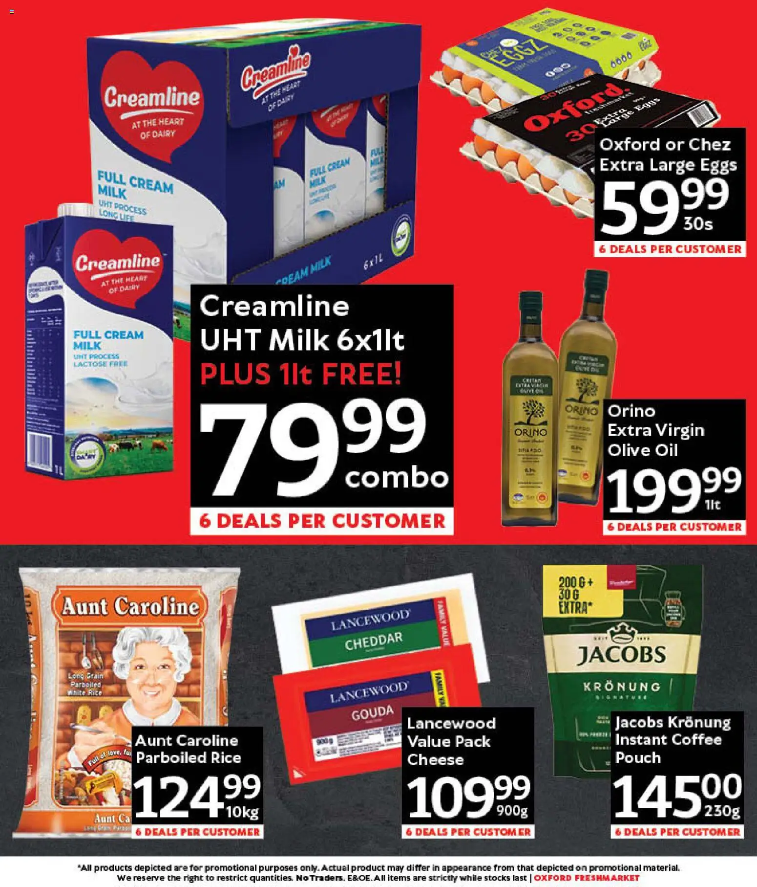 New Oxford Freshmarket catalogue – valid from 28.02.2026 | Page: 3 | Products: Milk, Eggs, Rice, Estuche organizador de viaje