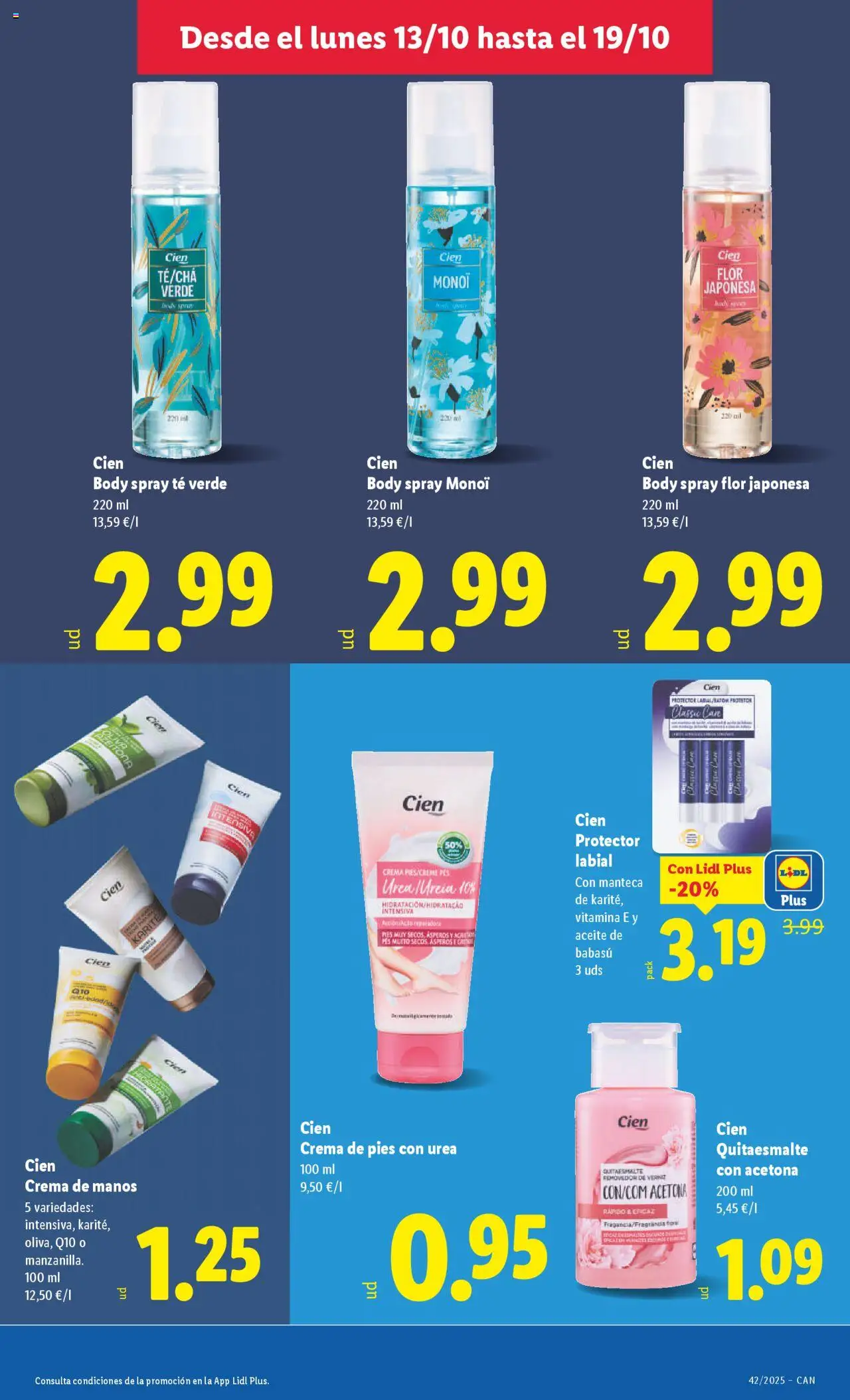Lidl - Canarias │ válido desde el 13.10.2025 | Página: 21 | Productos: Aceite, Crema, Té, Body
