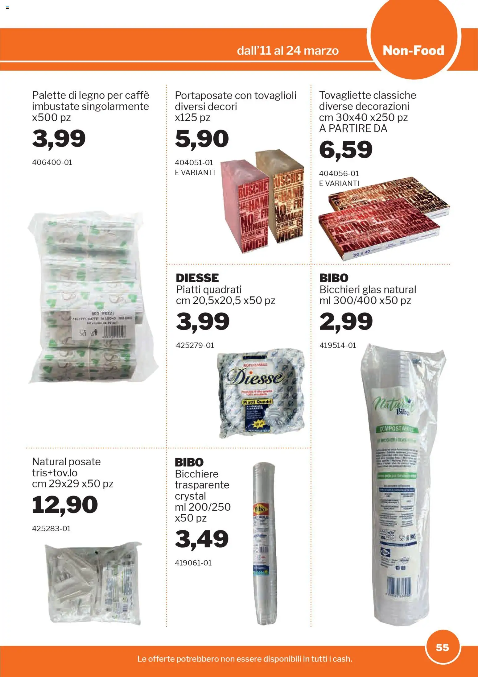 Volantino Sogegross del 11.03.2026 | Pagina: 55 | Prodotti: Posate, Caffè, Tovagliette, Decorazioni