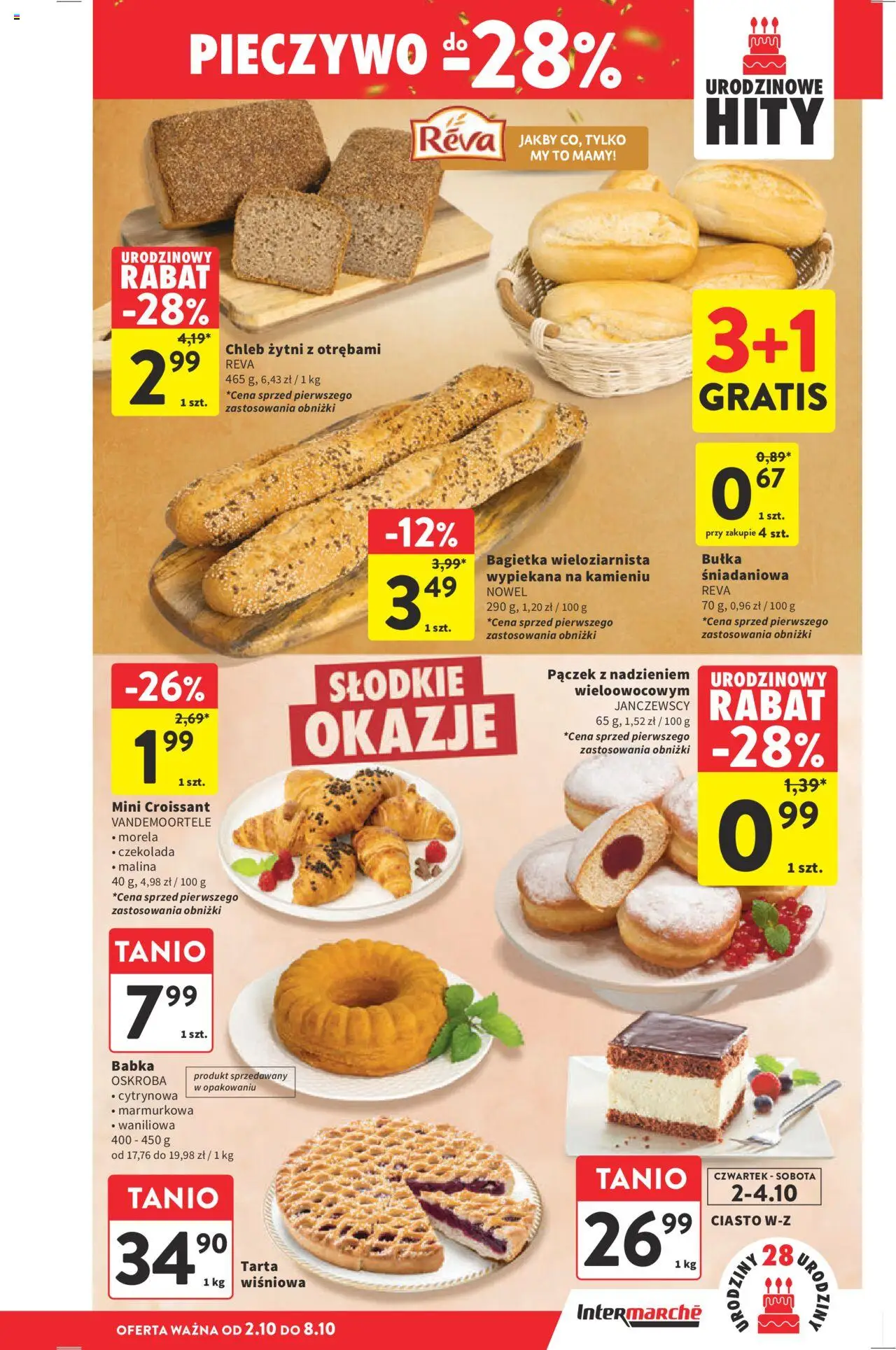 Intermarche Gazetka od 02.10.2025 | Strona: 21 | Produkty: Pieczywo, Malina, Bagietka, Chleb