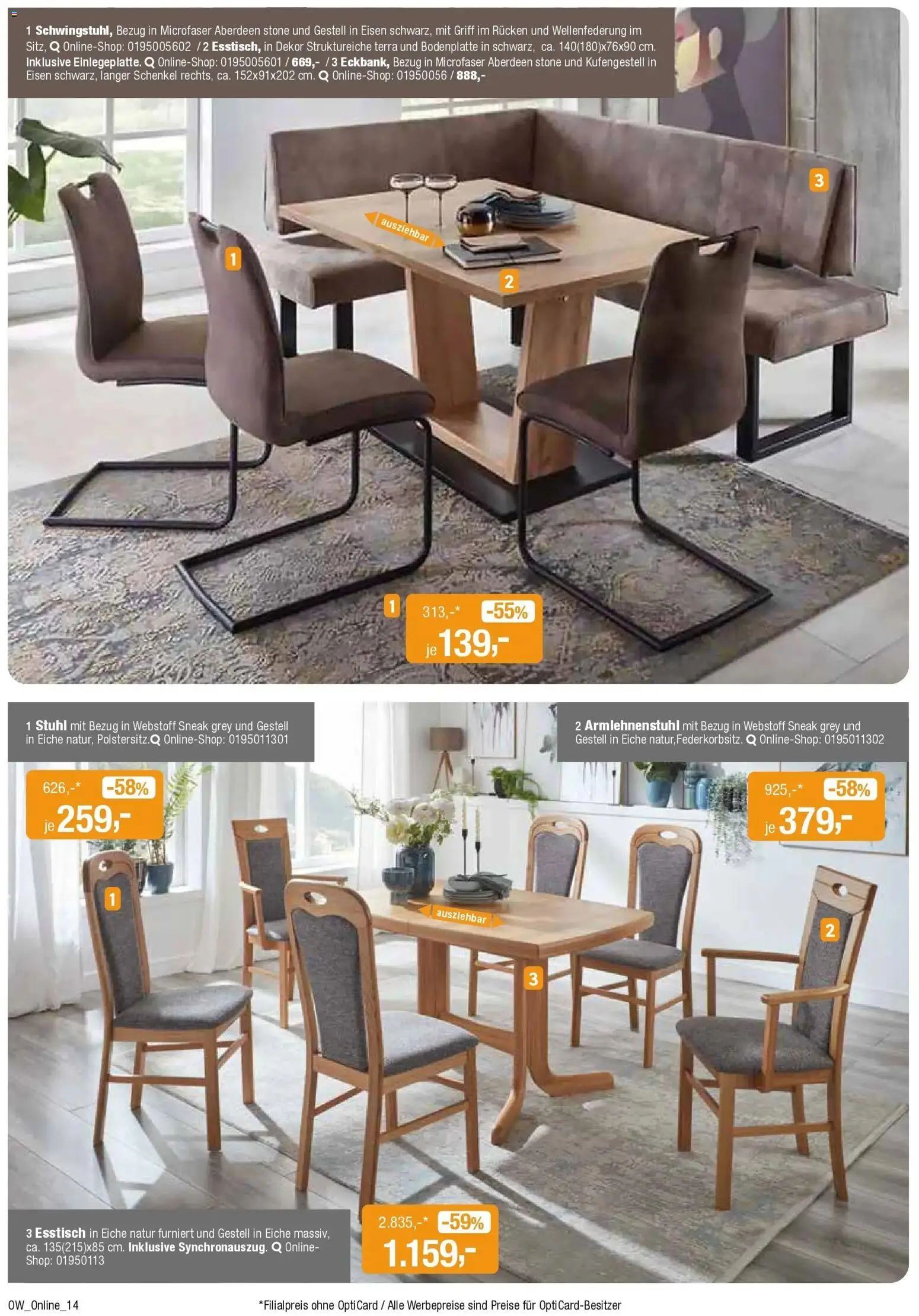 Angebote - Dein trendiges Möbelhaus – gültig ab 21.03.2026 | Seite: 14 | Produkte: Esstisch, Stuhl