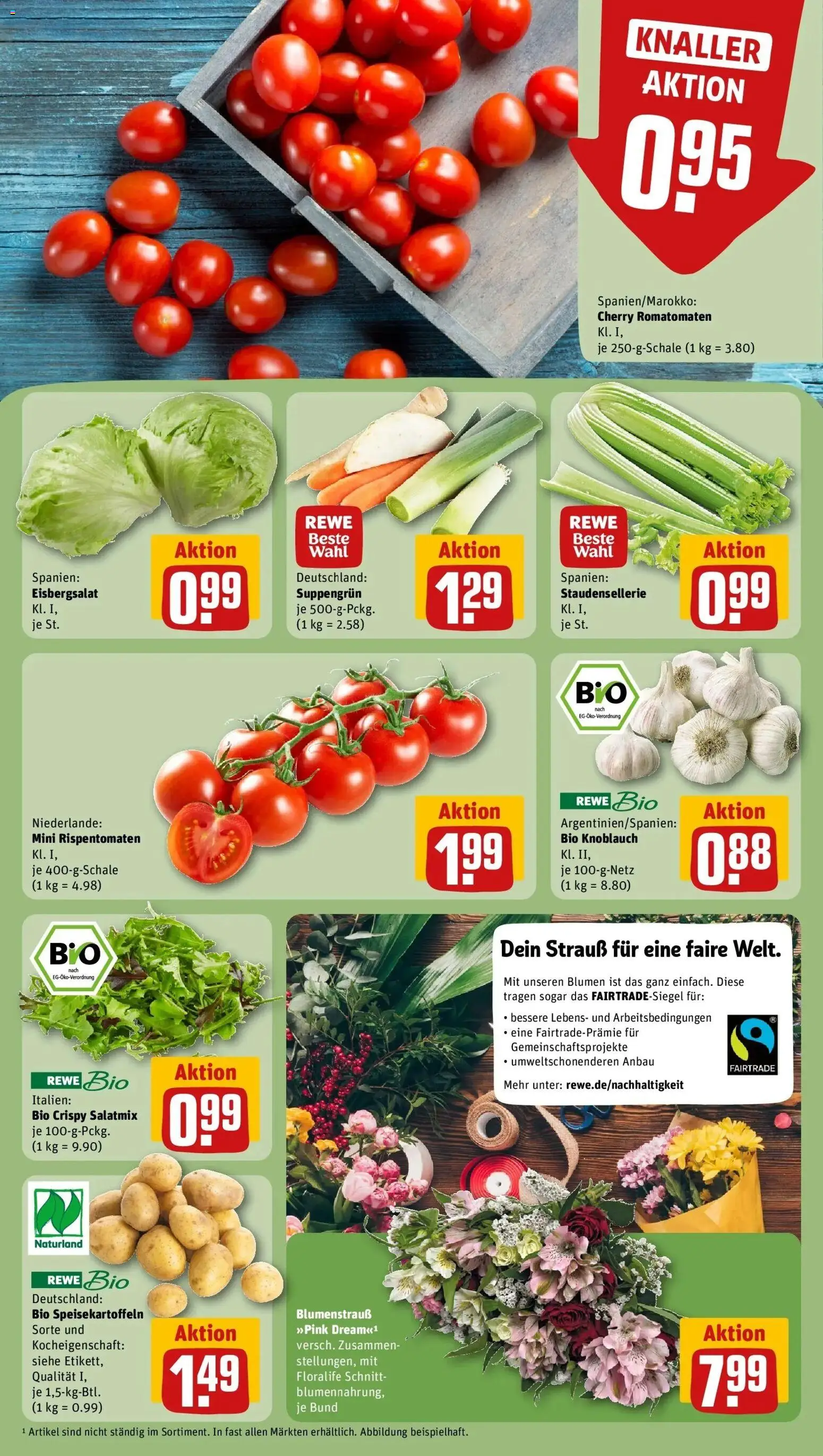 Rewe Prospekt Springe / Eldagsen	 – gültig ab 02.03.2026 | Seite: 7 | Produkte: Blumen, Eisbergsalat, Knoblauch