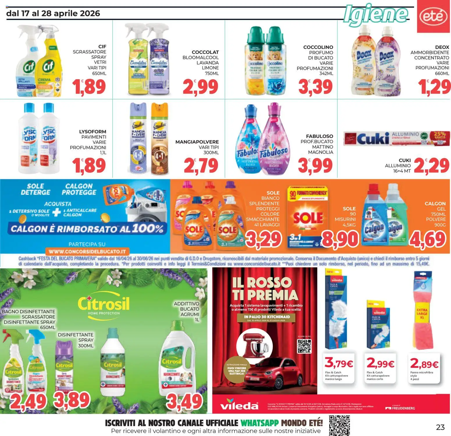 Volantino Eté del 17.04.2026 | Pagina: 23 | Prodotti: Anticalcare, Limone, Agrumi, Bagno