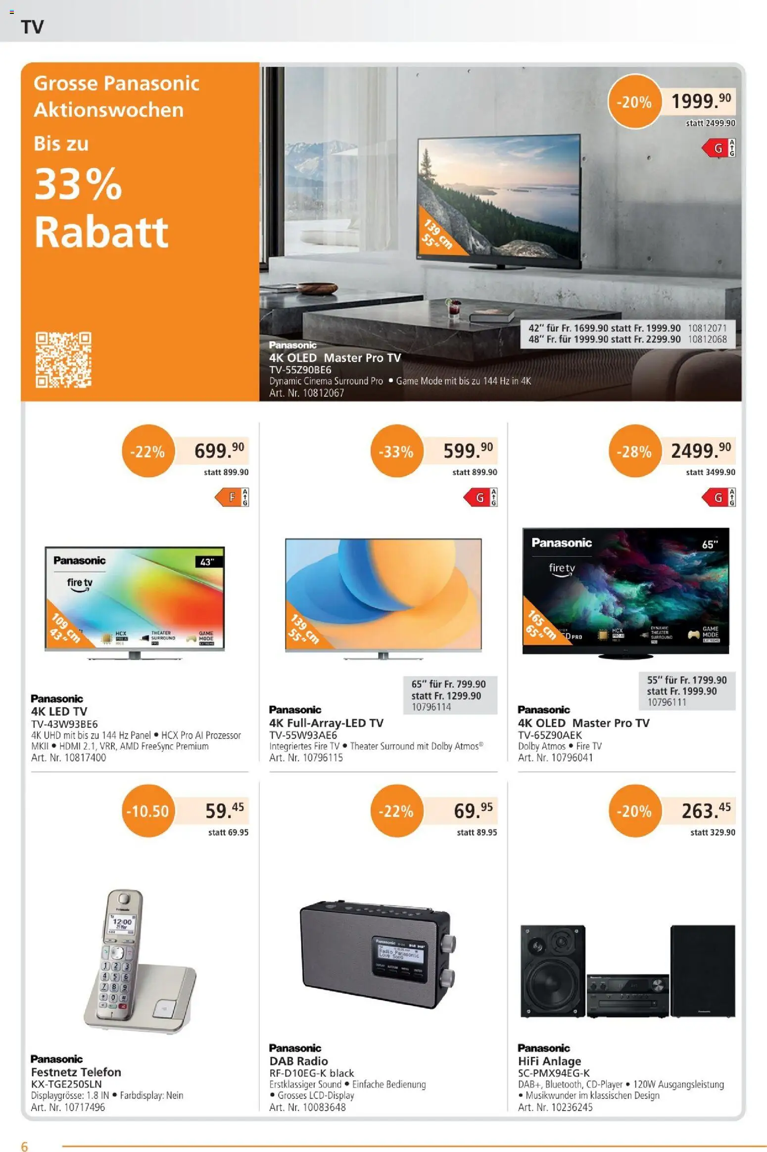 Fust Aktionen – gültig ab 26.01.2026 | Seite: 6 | Produkte: Telefon, TV, Radio, Panasonic