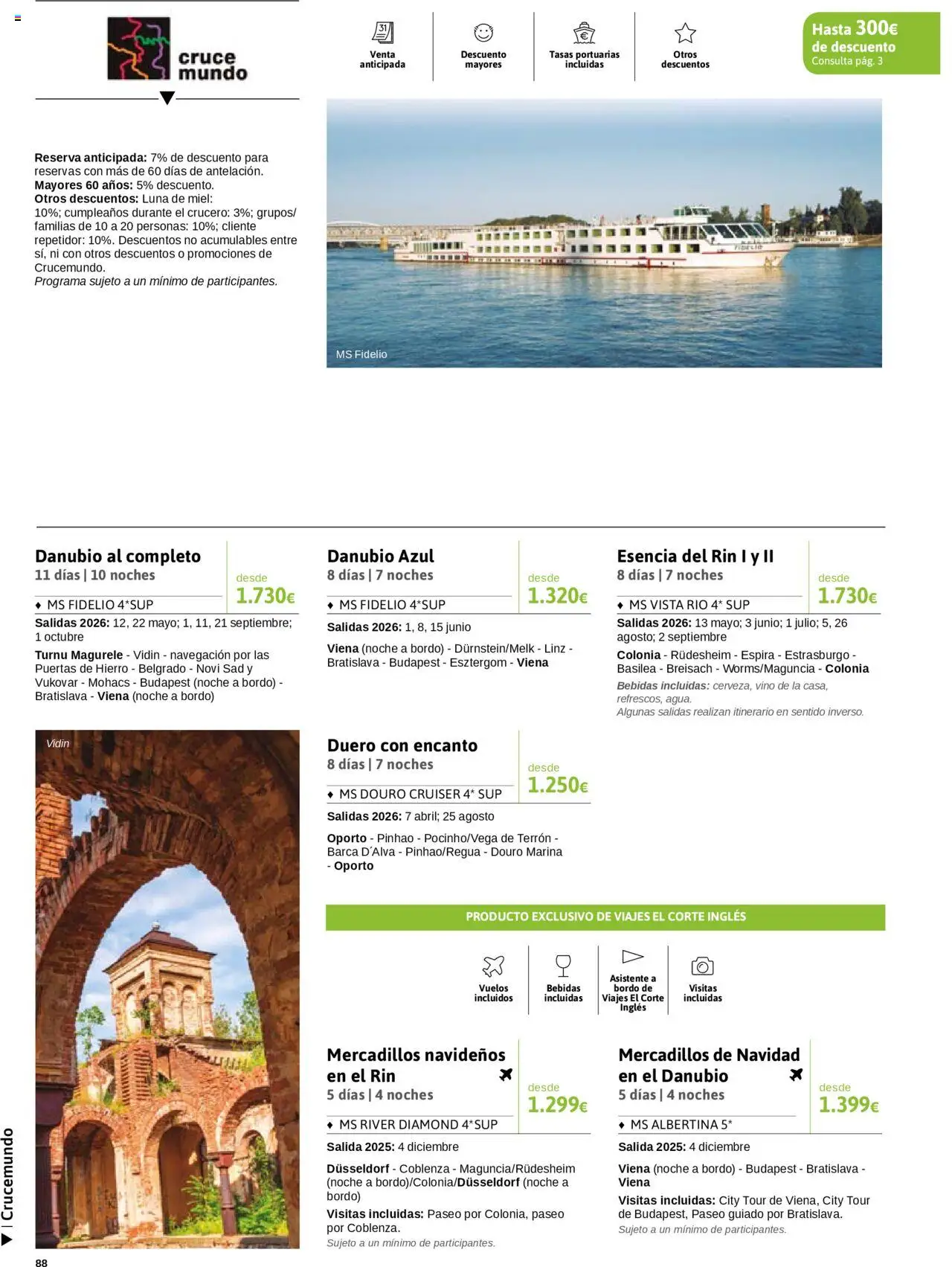 Viajes El Corte Inglés - Crucero Fantástico │ válido desde el 16.09.2025 | Página: 88 | Productos: Colonia, Ψηφιακή κάμερα, Vino, Navegación