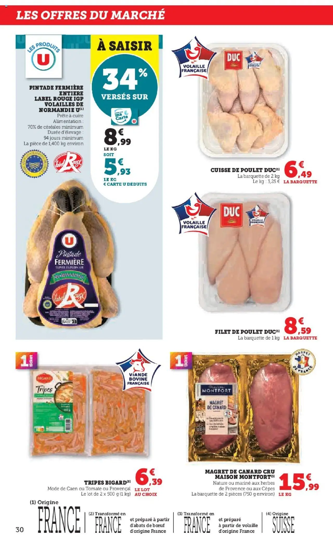 {H1} | Page: 30 | Produits: Volaille, Viande, Cuisse de poulet, Viande bovine