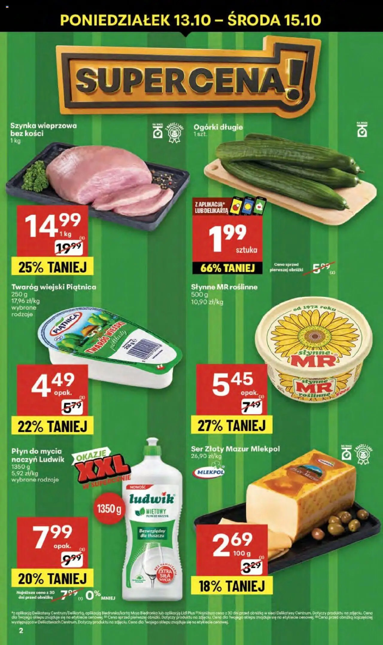 Delikatesy Centrum Gazetka od 09.10.2025 | Strona: 2 | Produkty: Szynka wieprzowa, Delikatesy, Ser, Ogórki