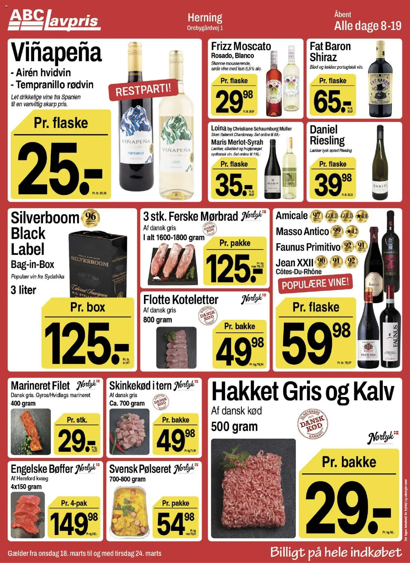 Abc Lavpris tilbudsavis – gyldig fra 18.03.2026 | Side: 5 | Produkter: Vin, Bøffer, Koteletter