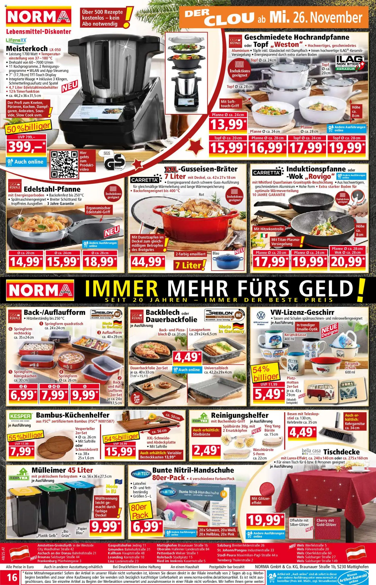 Norma - Black Friday gültig ab 24.11.2025 | Seite: 17 | Produkte: Tisch, Bürste, Öl, Pizza