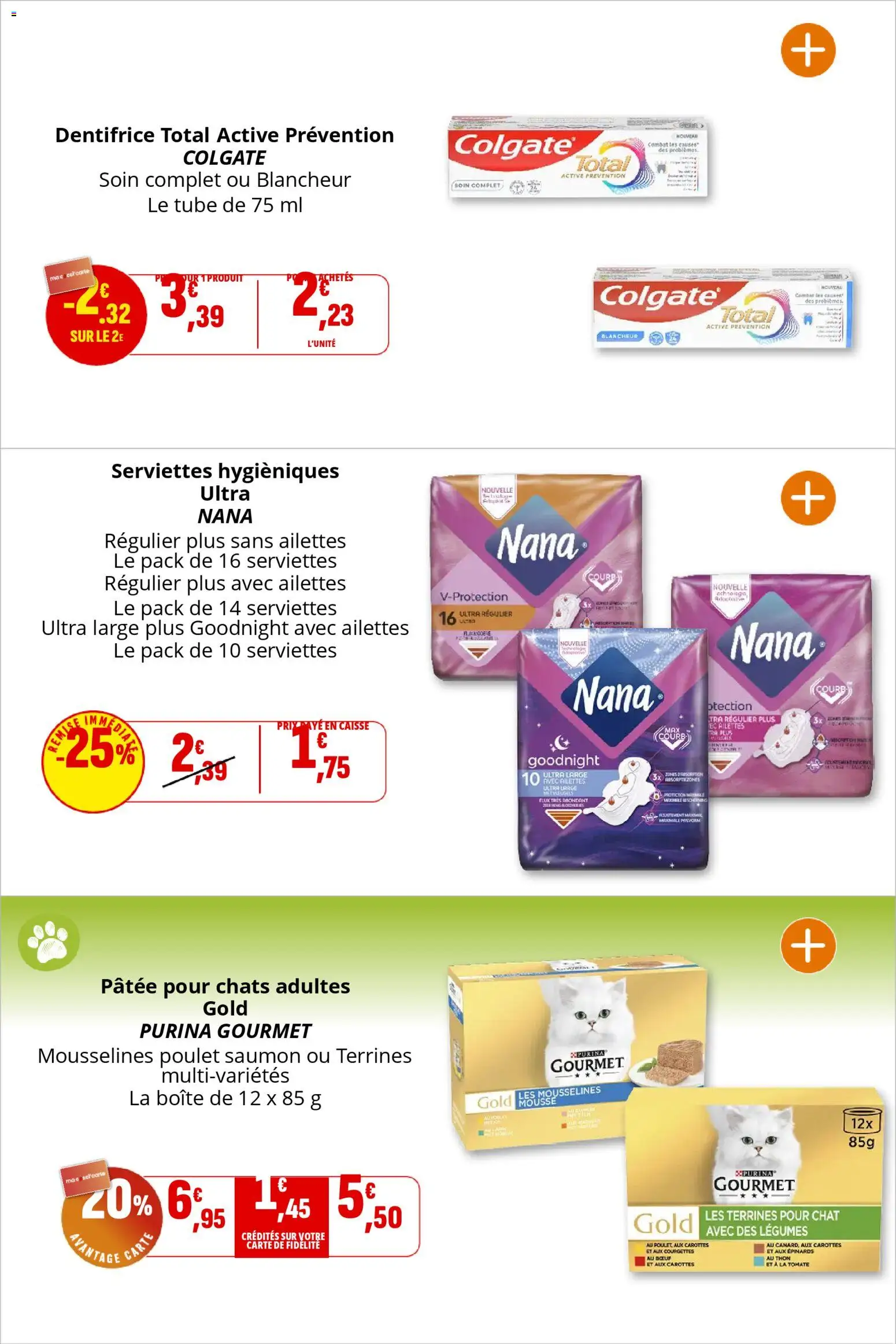 {H1} | Page: 25 | Produits: Carottes, Mousse, Dentifrice, Thon