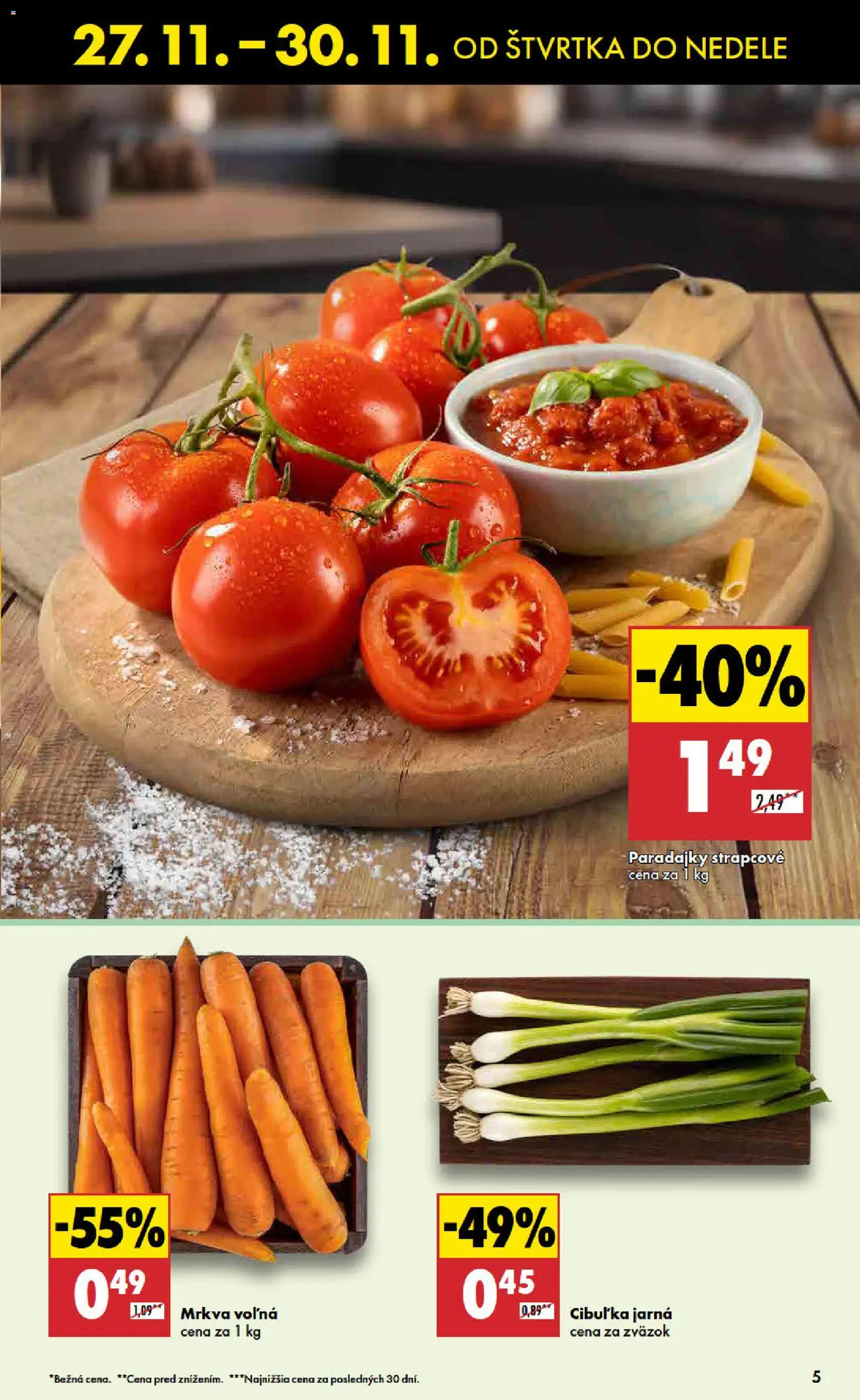 Nové Biedronka akcie – leták je platný od 27.11.2025 | Strana: 5 | Produkty: Paradajky, Mrkva