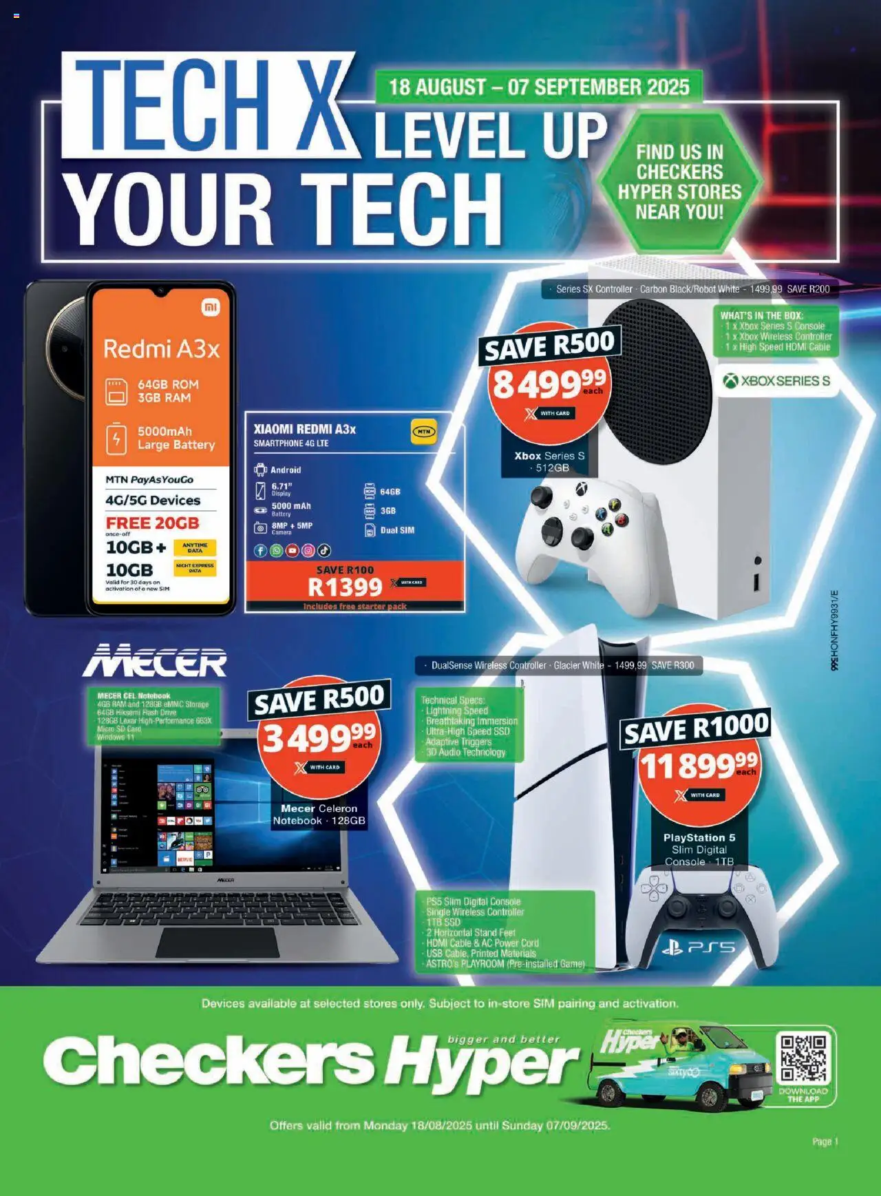 Checkers - Hyper Tech X August Promotion │ valid from 18.08.2025 | Page: 1 | Products: Sim, Camera, Cable, Box