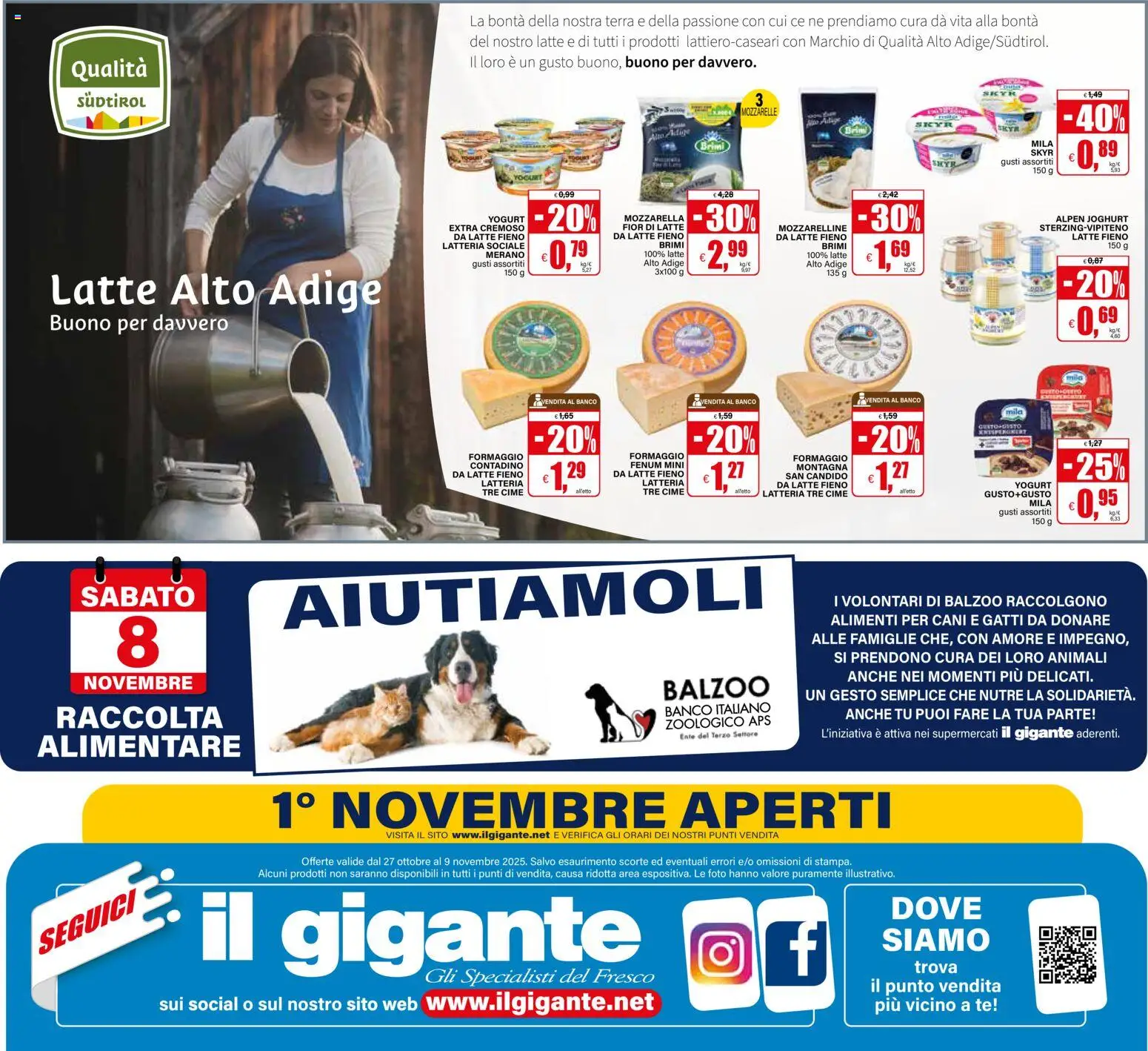 Volantino Il Gigante del 27.10.2025 | Pagina: 40 | Prodotti: Yogurt, Mozzarella, Latte, Formaggio