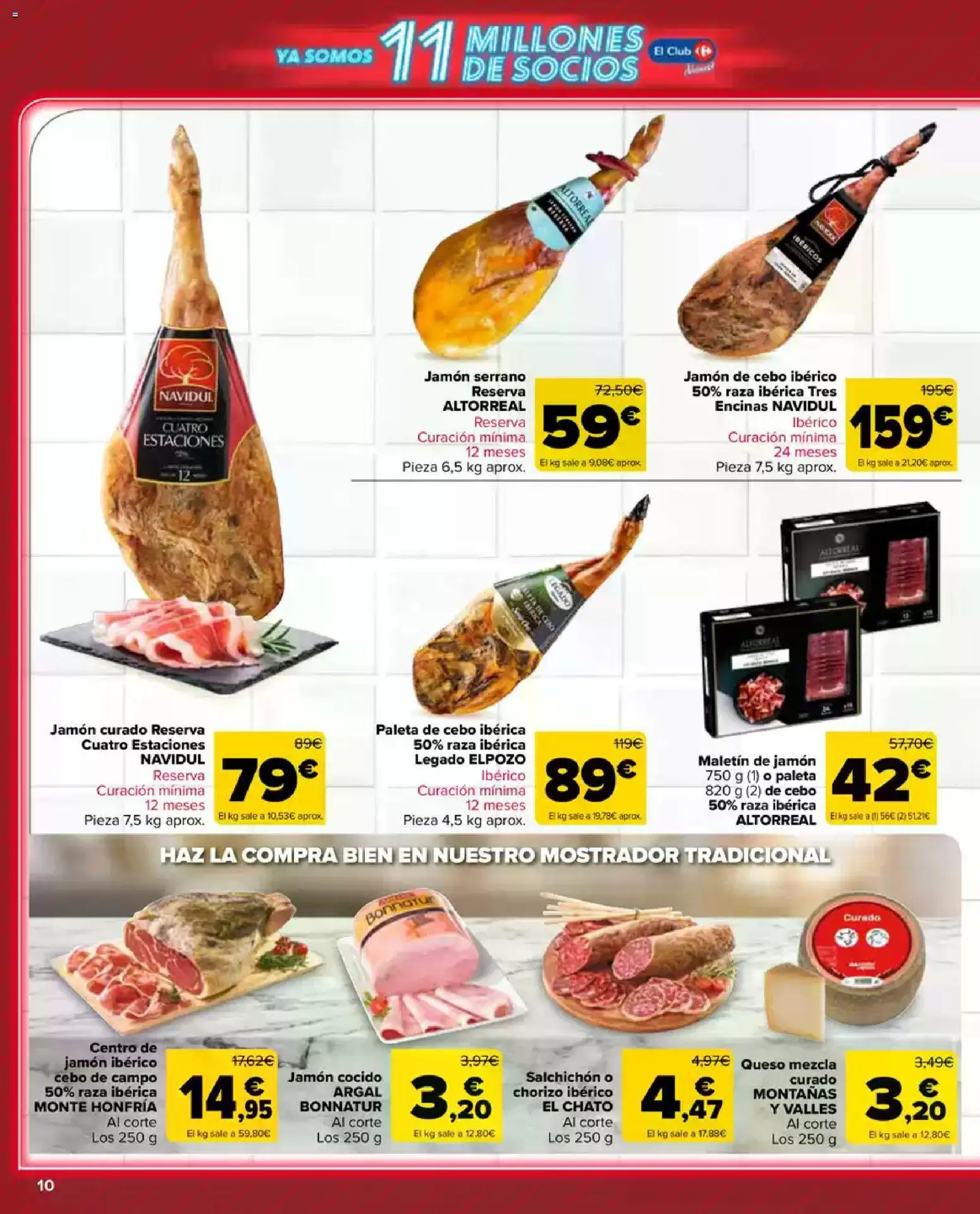 Carrefour Market folleto │ válido desde el 23.04.2026 | Página: 10 | Productos: Jamón serrano, Jamón ibérico, Jamón, Jamón cocido