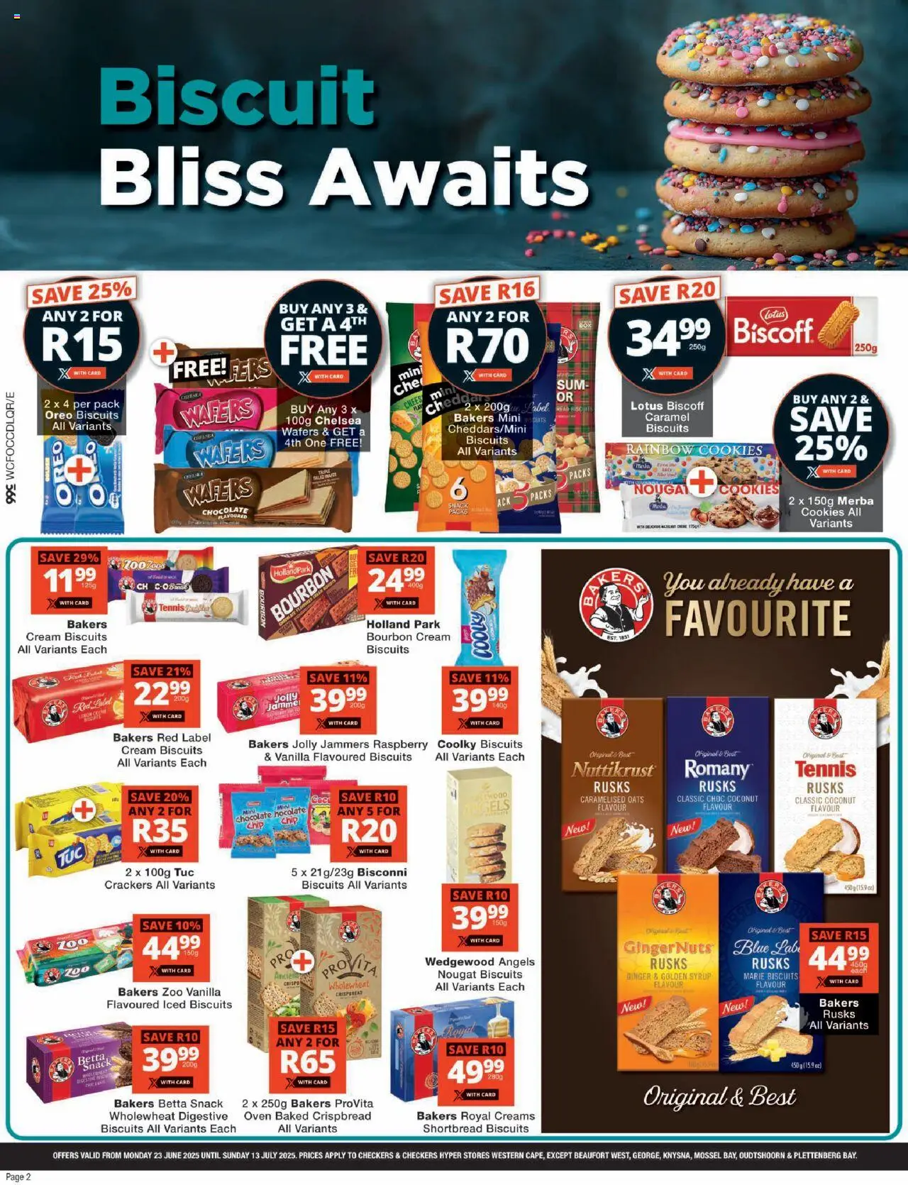 Checkers Western Cape - Sweets Promotion │ valid from 23.06.2025 | Page: 2 | Products: Oats, Rusks, Cookies, Caramel