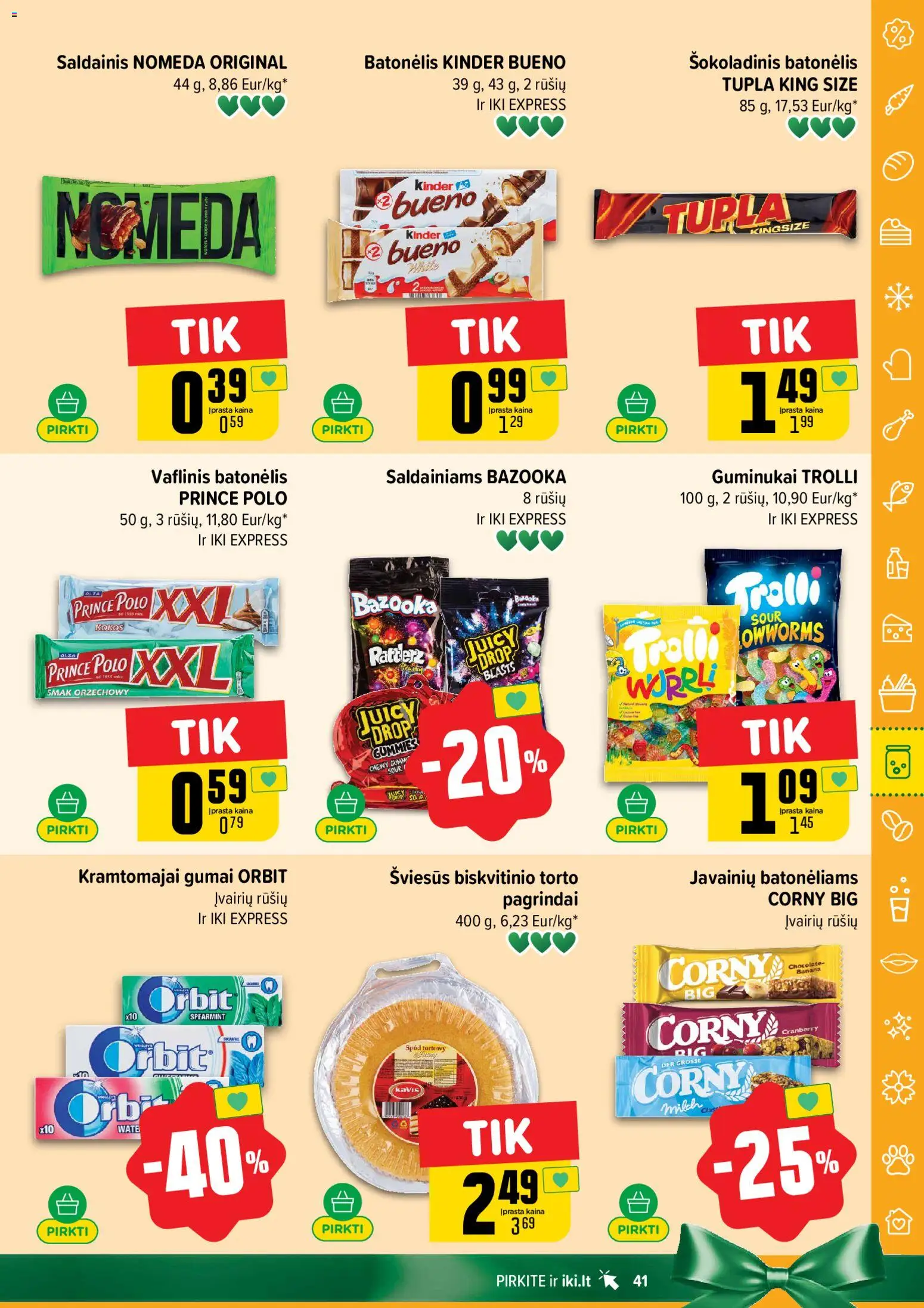 IKI akcijos nuo 10.11.2025 | Puslapis: 41 | Prekių: Guminukai, Šokoladinis batonėlis