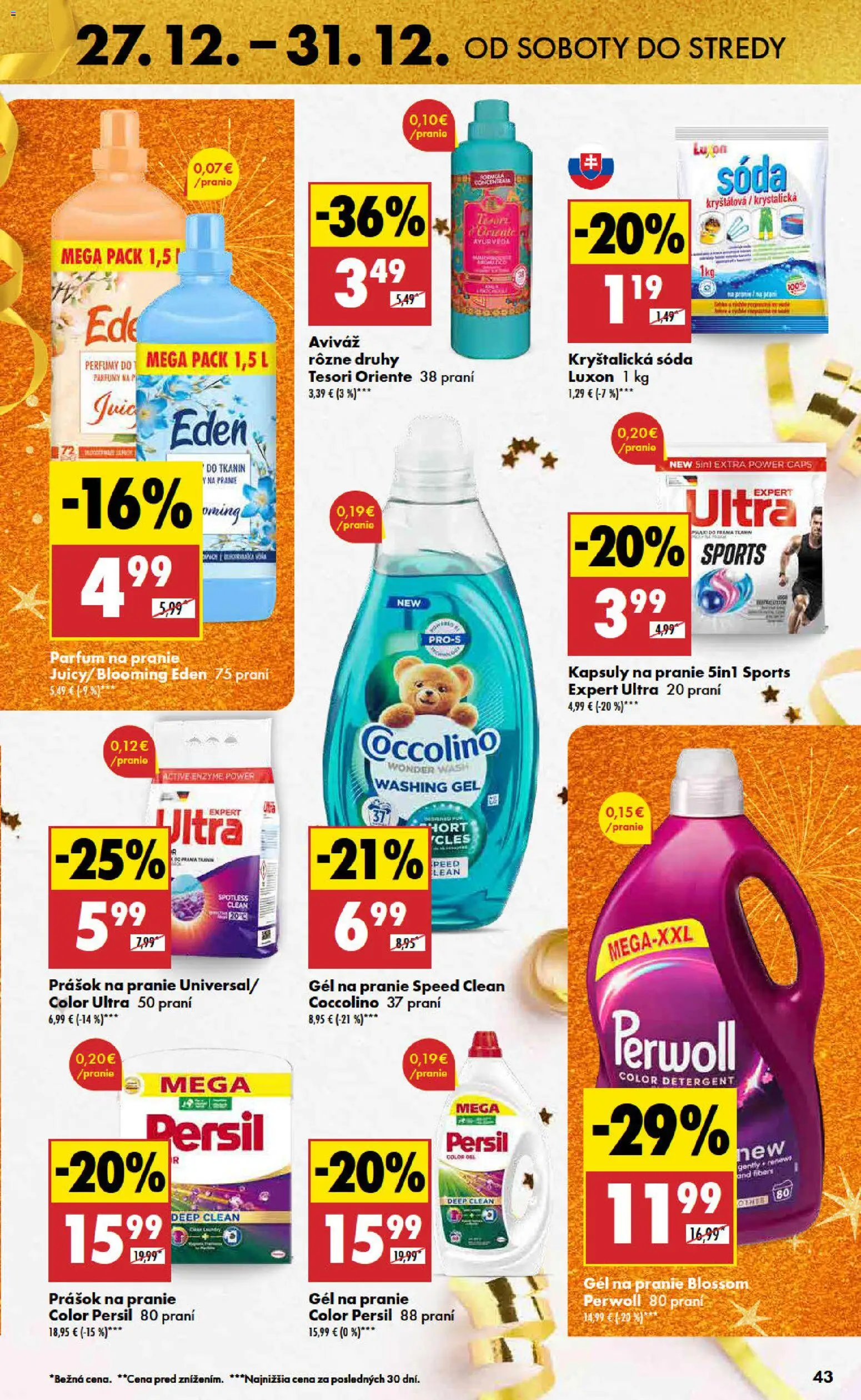 Nové Biedronka akcie – leták je platný od 27.12.2025 | Strana: 43 | Produkty: Persil, Perwoll, Aviváž, Coccolino