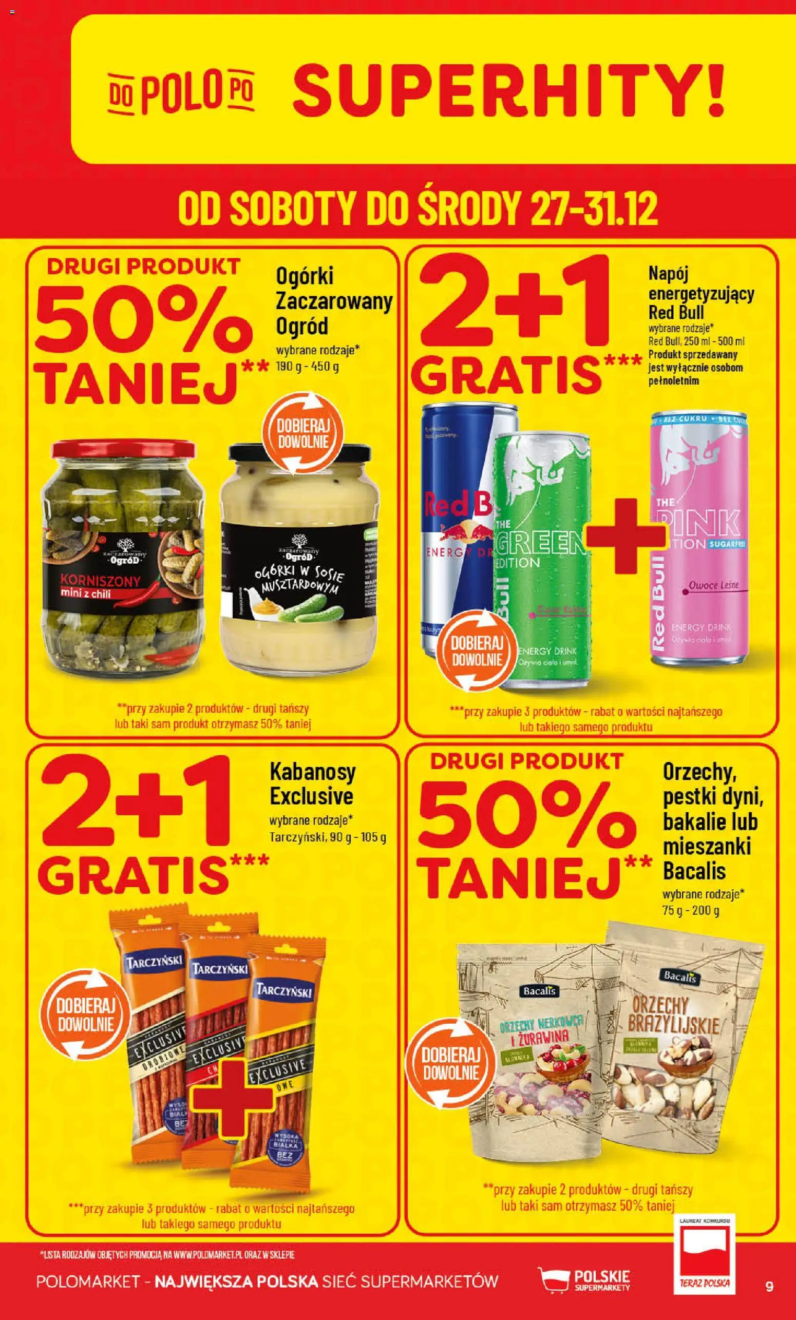 POLOmarket Gazetka od 27.12.2025 | Strona: 9 | Produkty: Red bull, Żurawina, Orzechy, Owoce