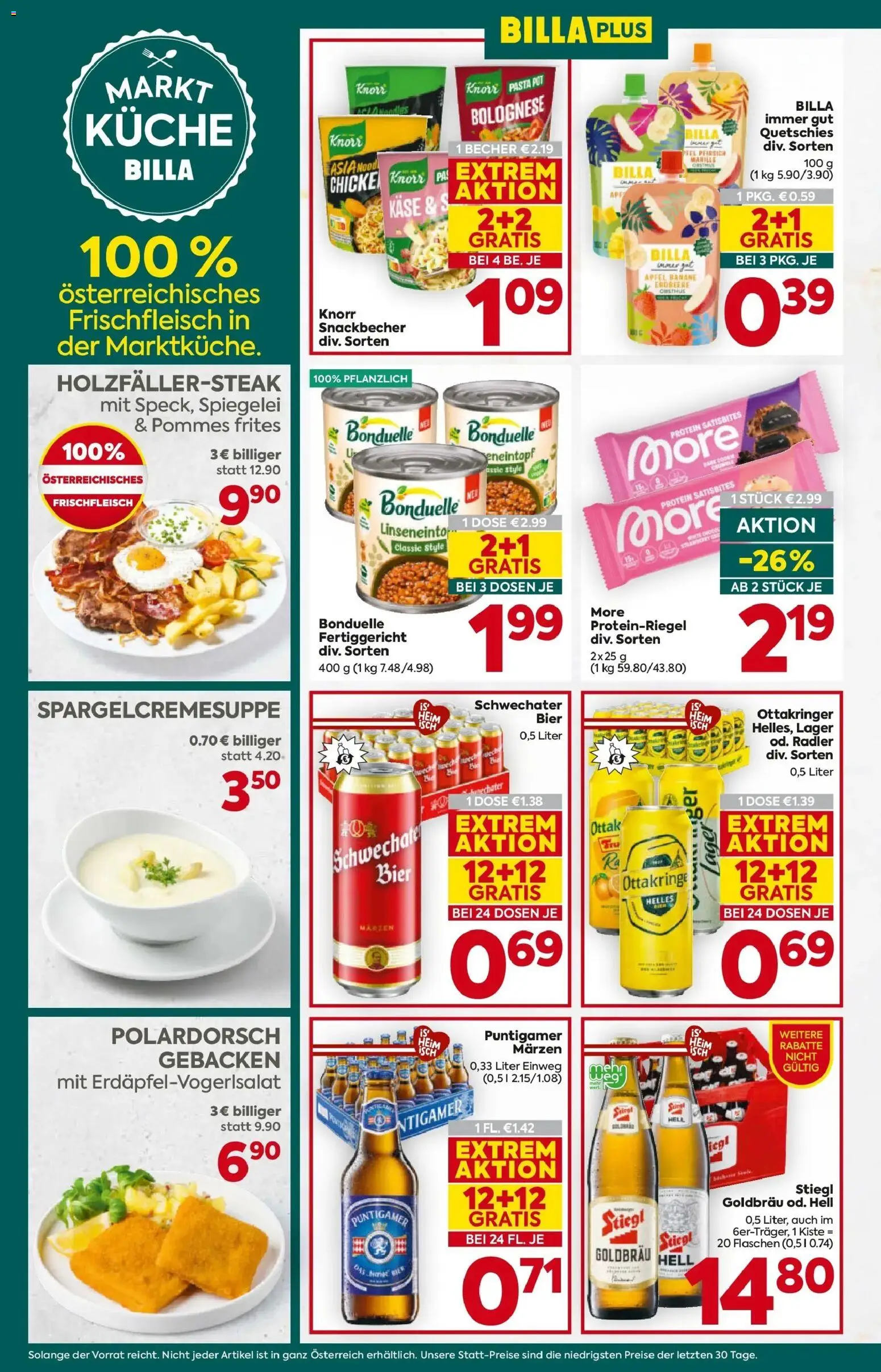 Billa Plus Flugblatt - Steiermark gültig ab 23.04.2026 | Seite: 14 | Produkte: Pasta, Pfirsich, Käse, Bier