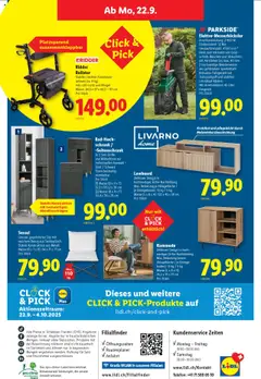 Lidl Aktionen – gültig ab 18.09.2025 | Seite: 32 | Produkte: Sessel, Schrank, Uhr, Lowboard